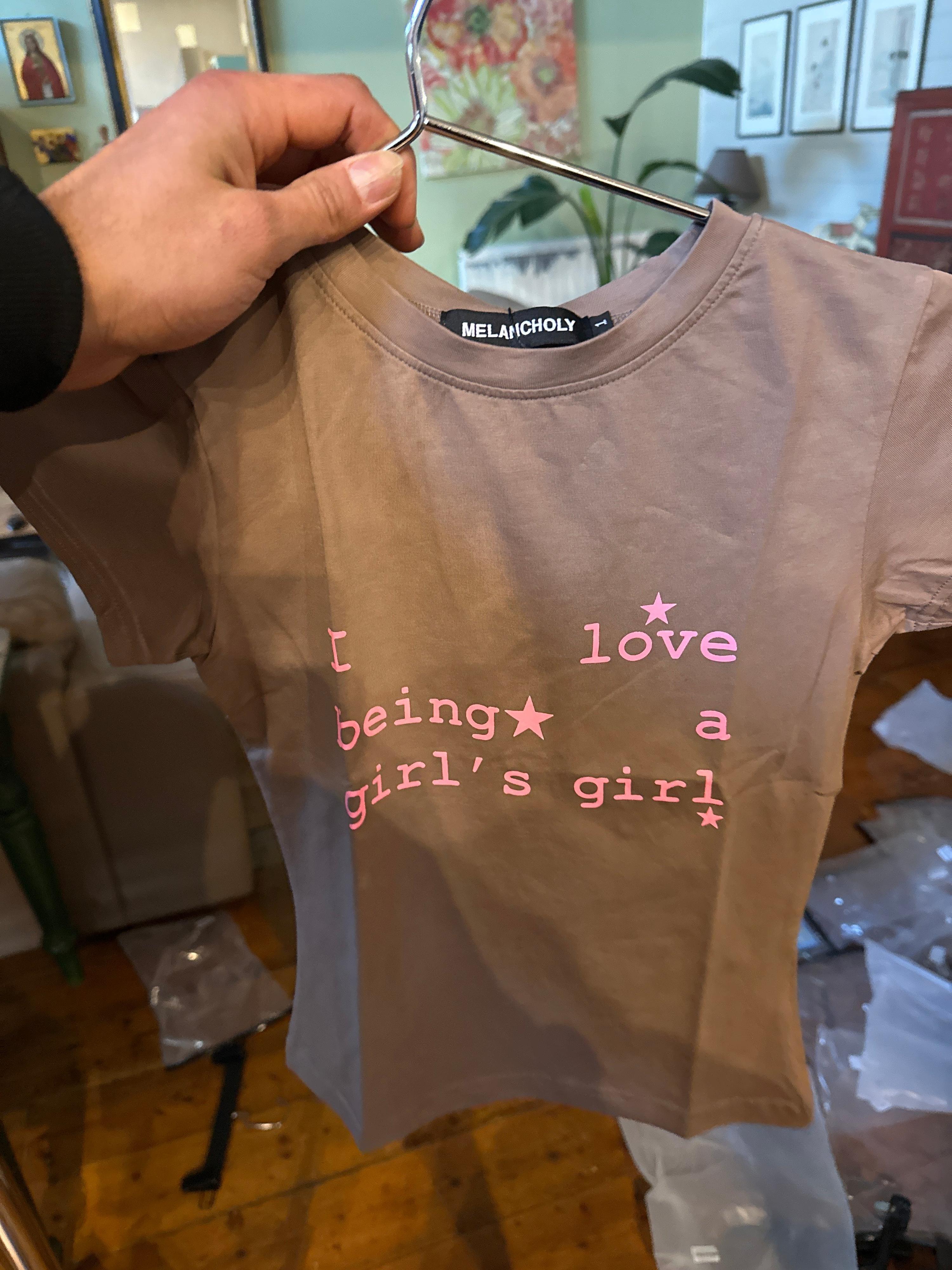 Melancholy Girlhood Baby Tee Brown - 1