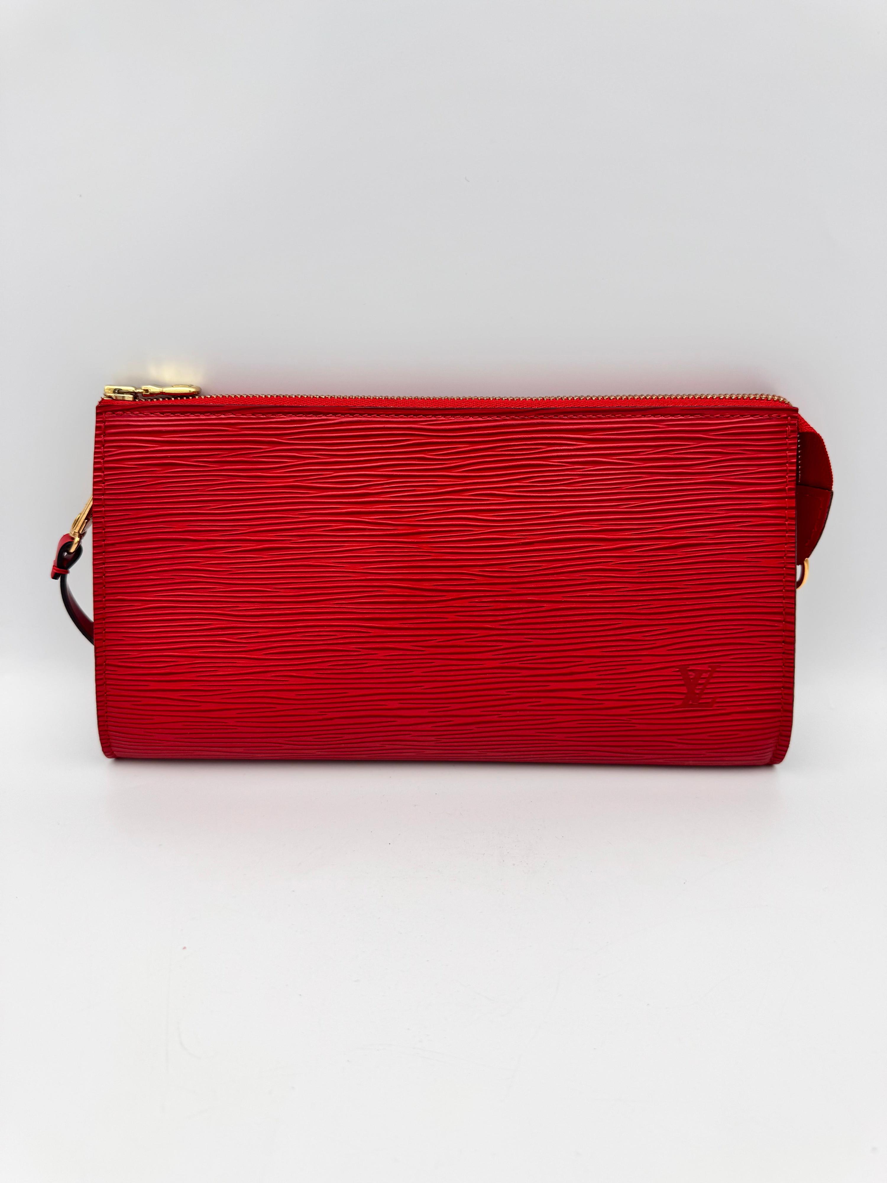 LOUIS VUITTON Red EPI Leather Pochette thumbnail 6