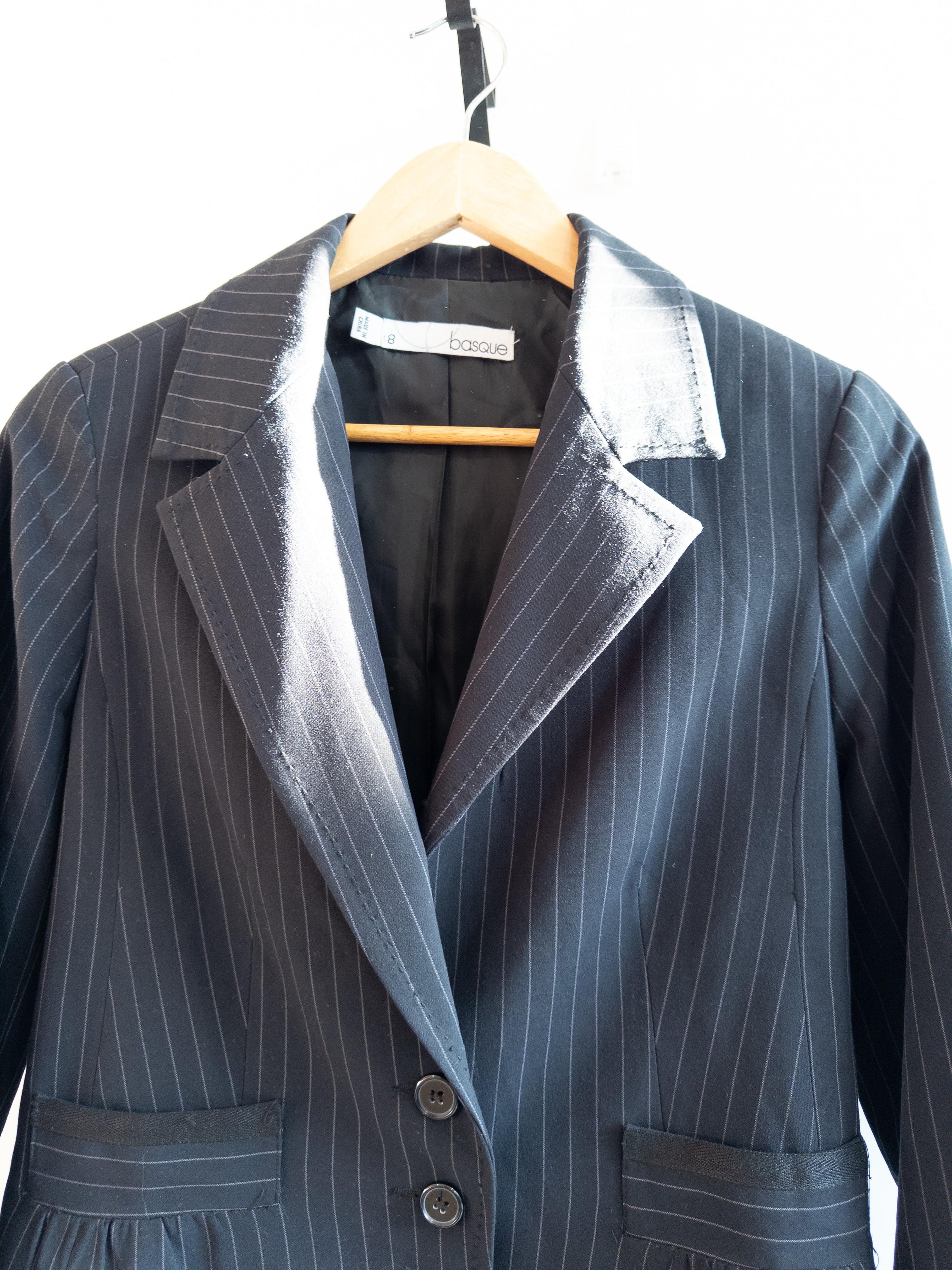 BASQUE Navy Striped Jacket Size 8 thumbnail 5