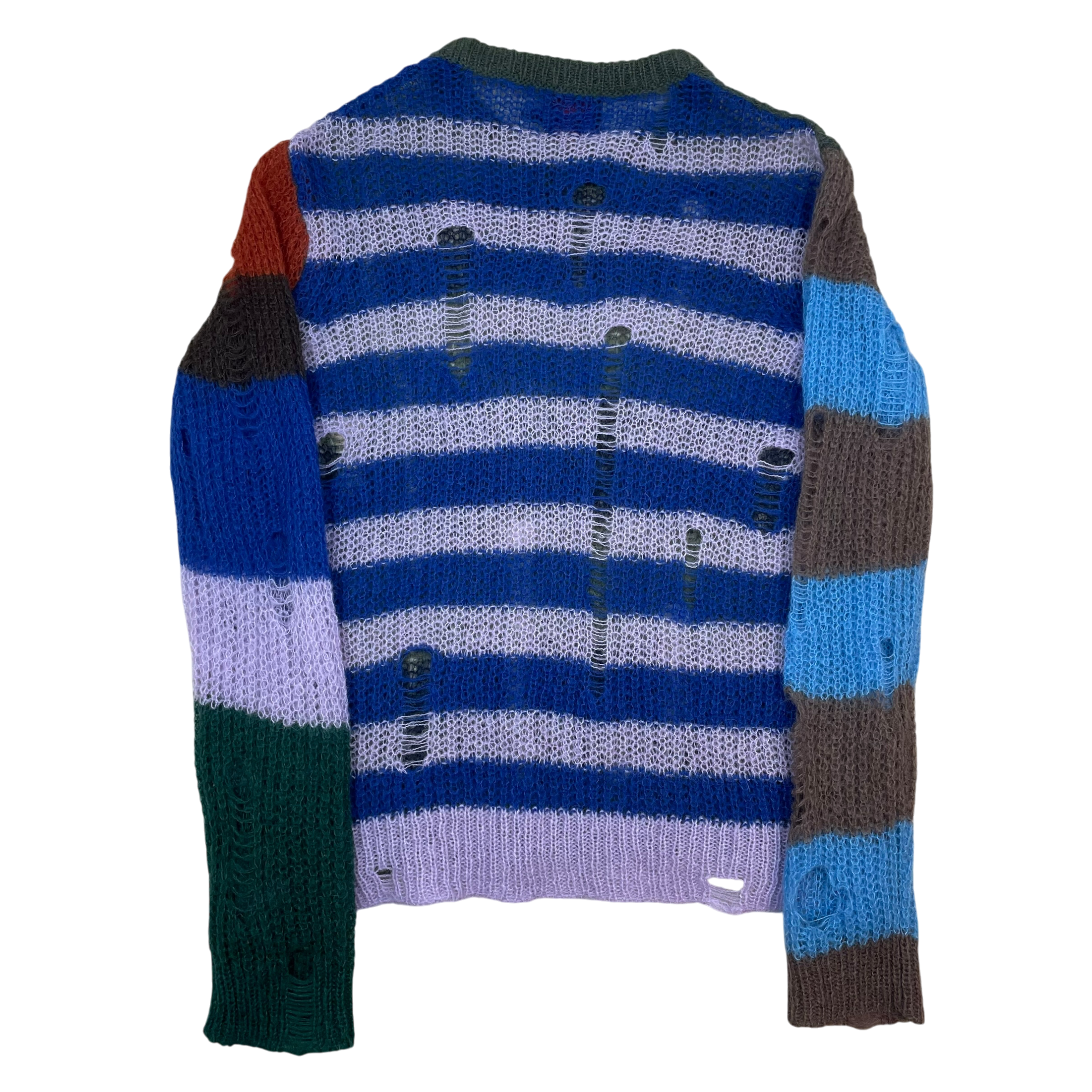 Heaven By Marc Jacobs SS22 Distressed Mohaie-Blend Open Knit Crewneck Multi (Size XS) thumbnail 3