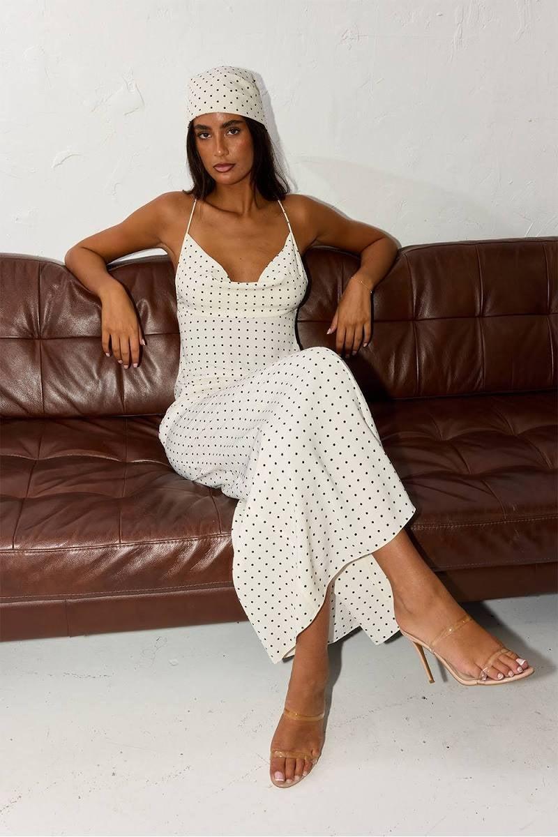 Sasha Therese Polka Dot Maxi Dress XS