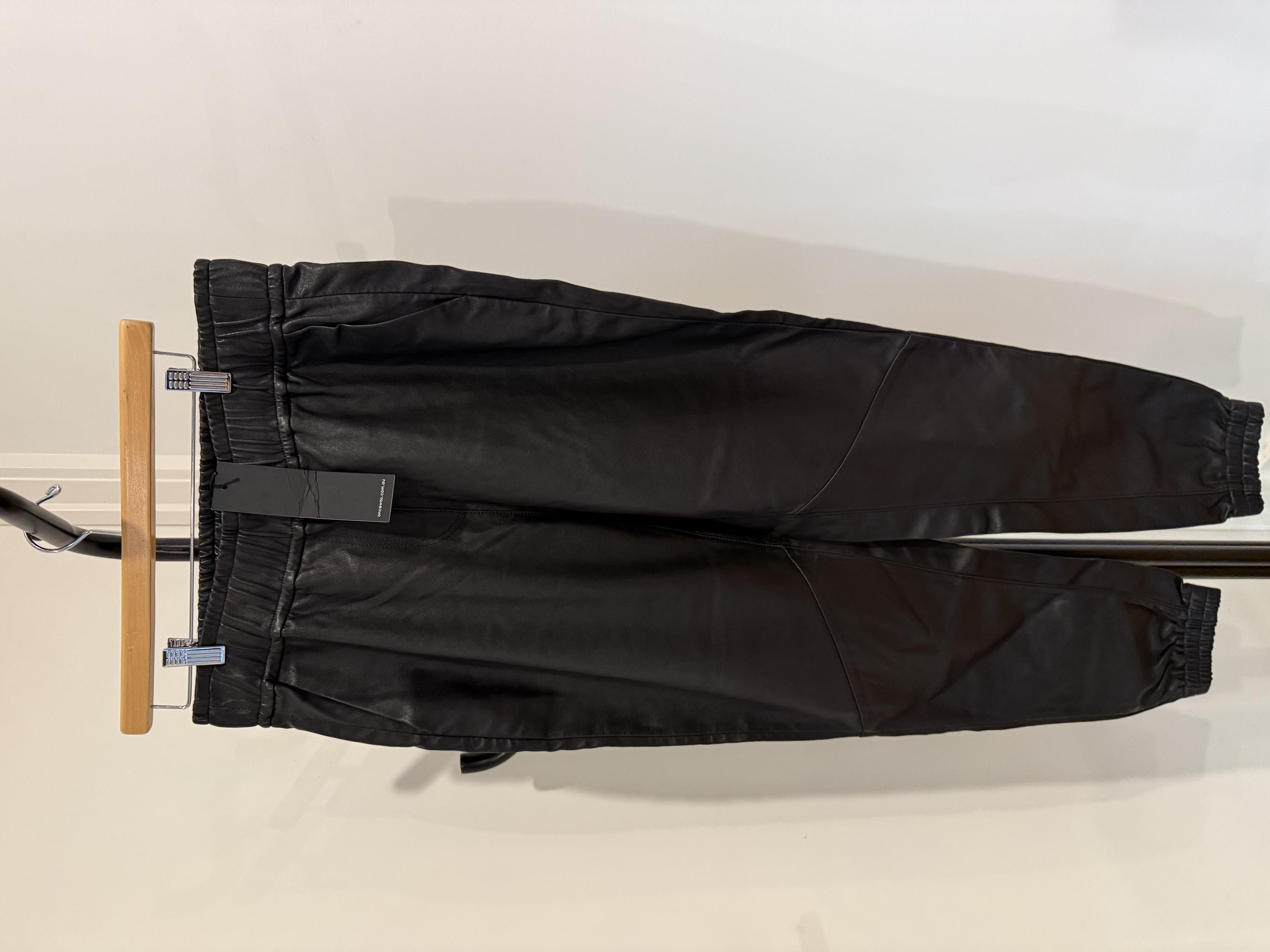Once Was Black Leather Pants 3 NWT