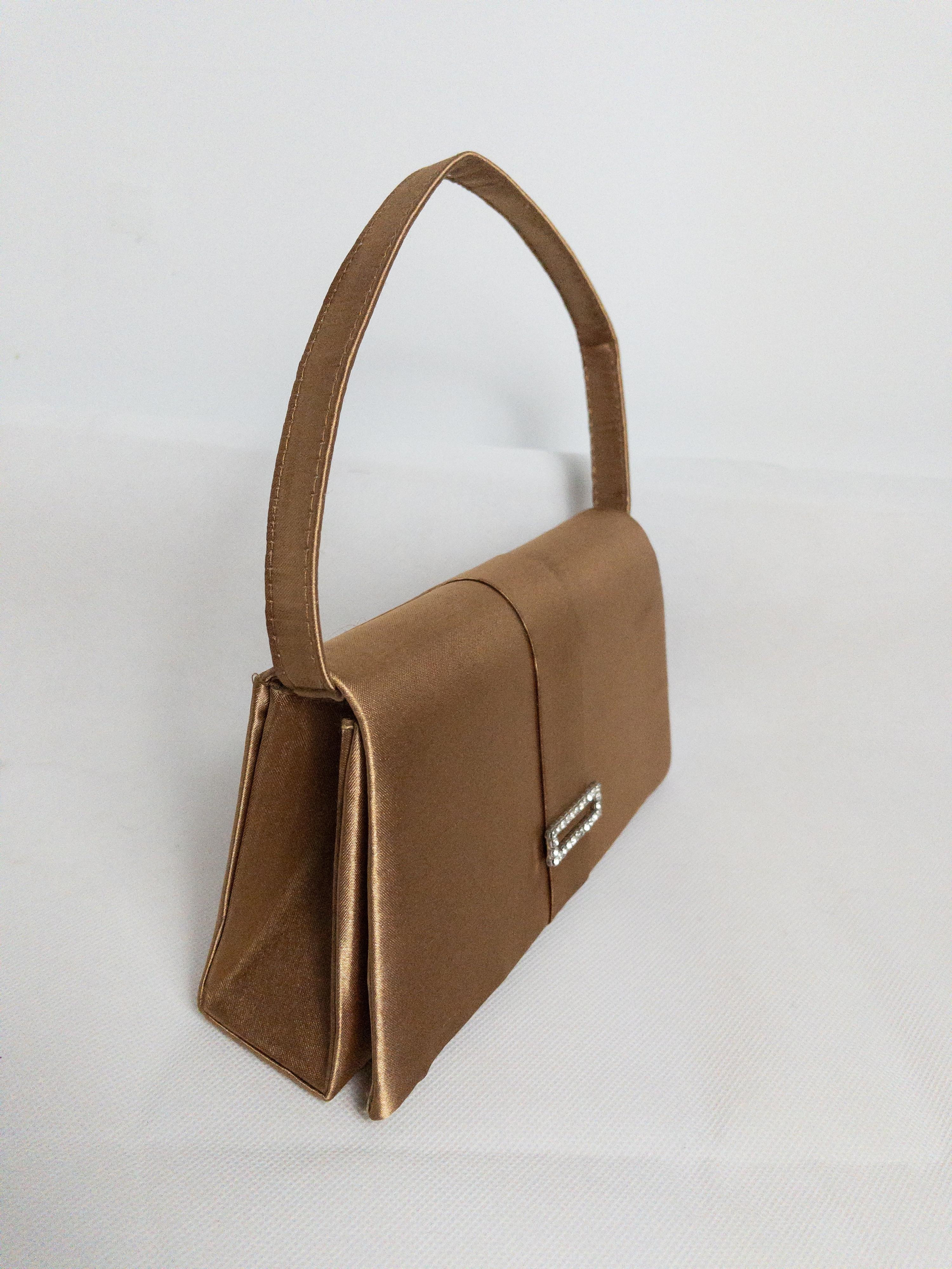 Beige Vintage Embellished Satin Evening Boxed bag thumbnail 3
