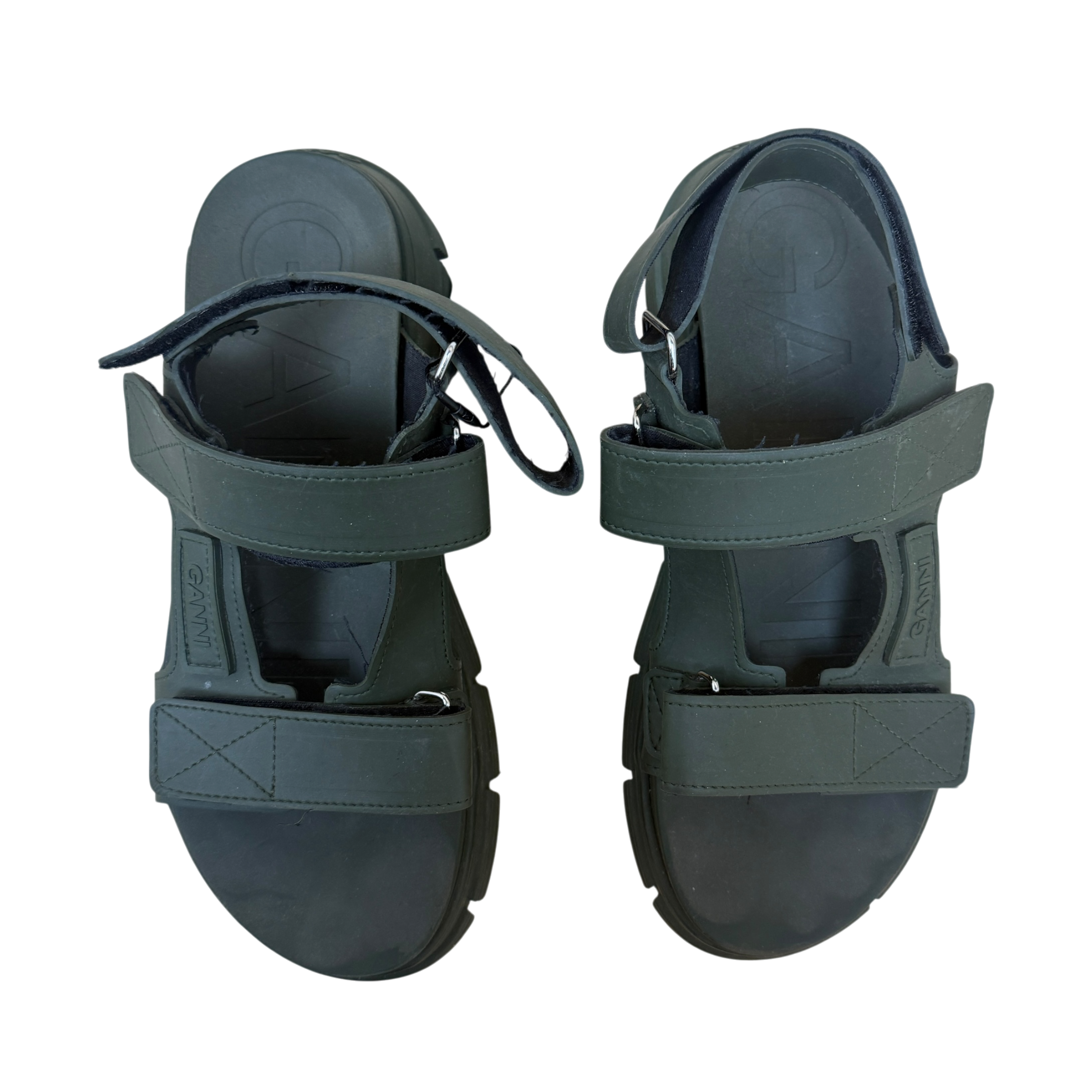 Ganni Spartiates Sandals Khaki Green (Size EU39) thumbnail 2
