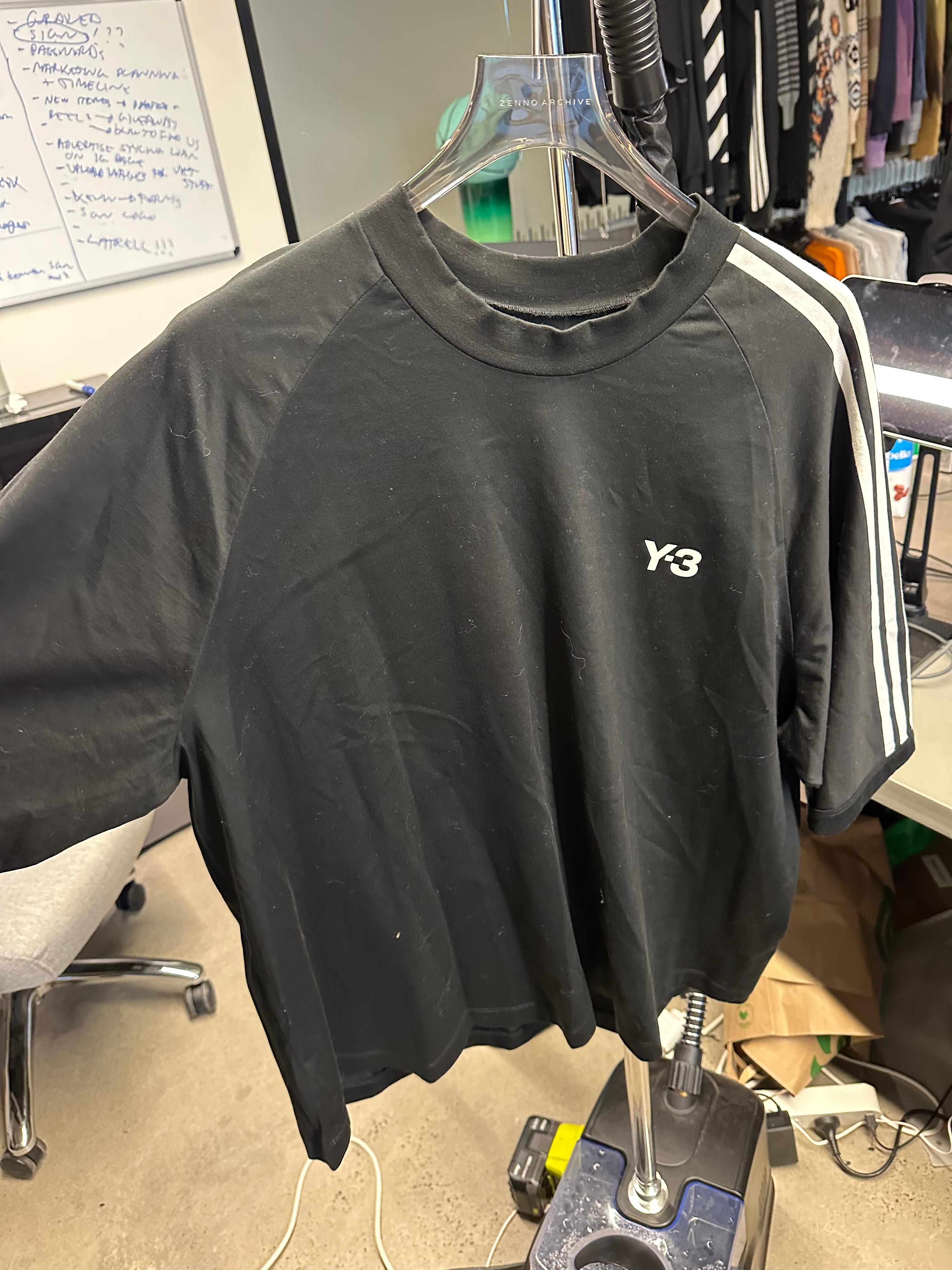 Y-3 Three Stripes T-Shirt Black (Size XL)