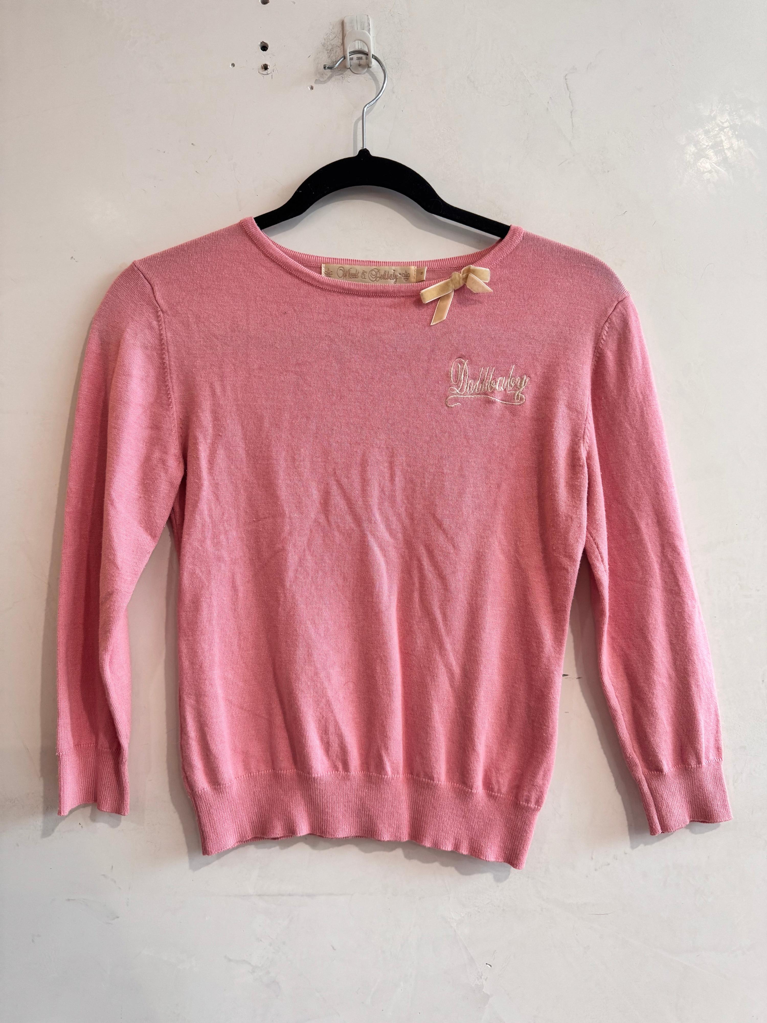 Wheels & DollBaby pink knit top - size 8