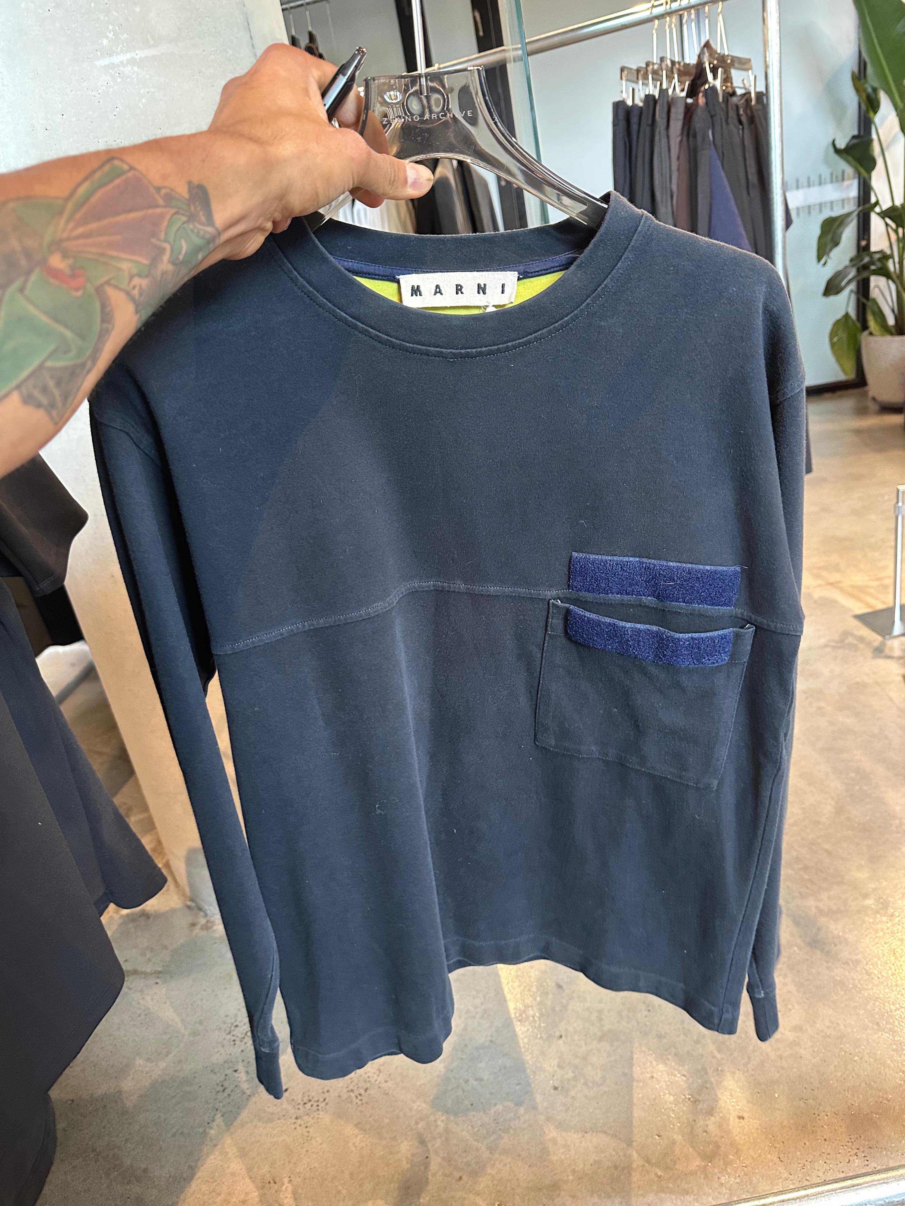 Marni Long Sleeve T-Shirt Navy (Size 46/S)