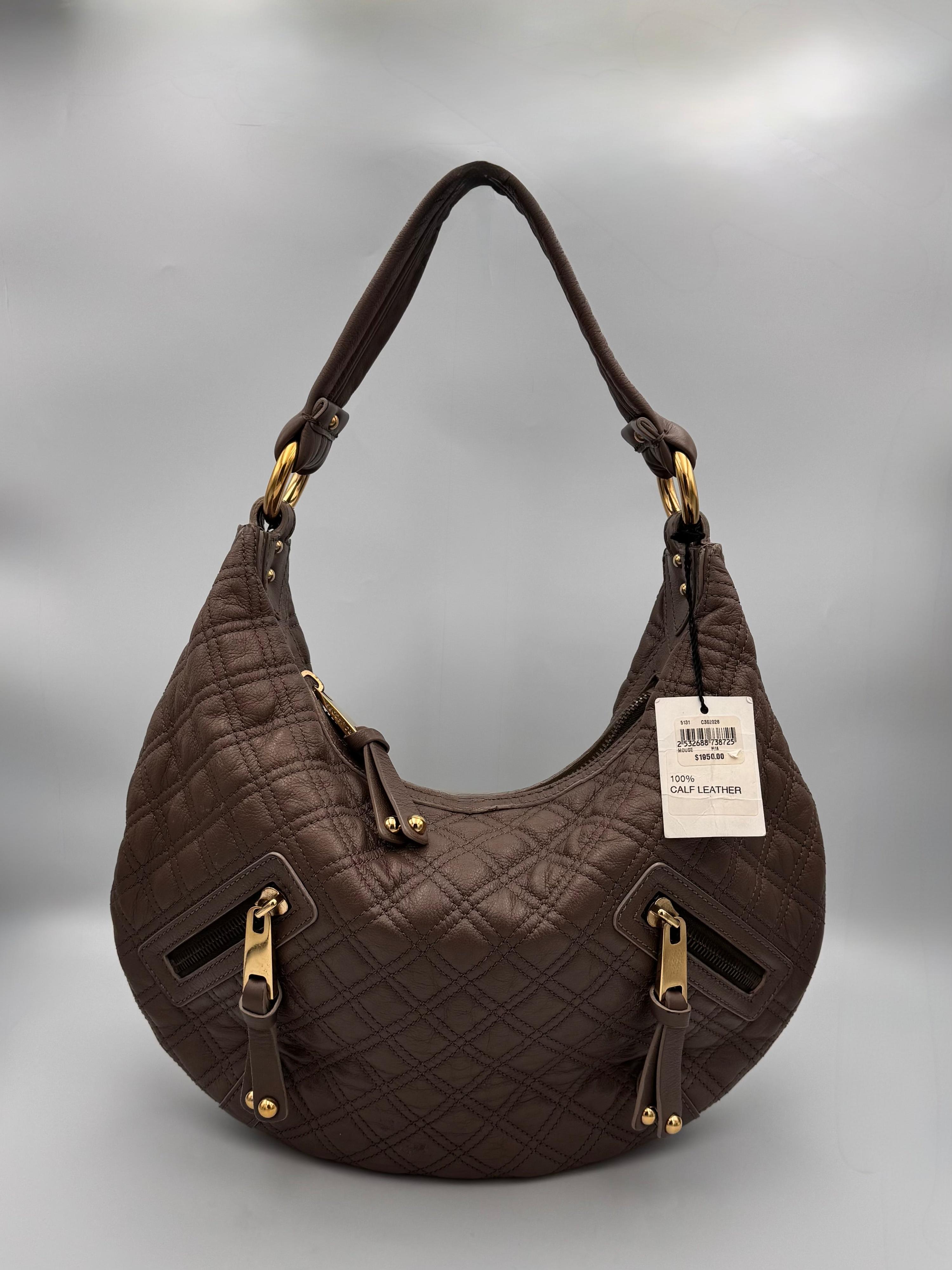 MARC JACOBS Hobo Banana Calf Leather Bag in Mouse thumbnail 3
