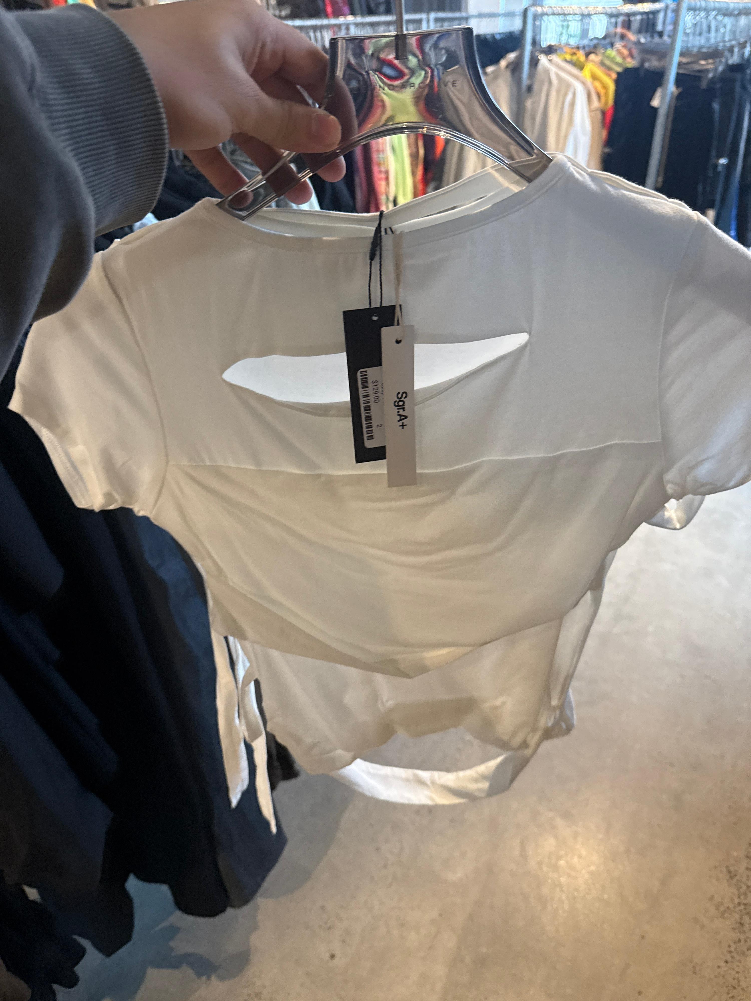 Sagittarius. A+ Graped Strap T-Shirt White - 1