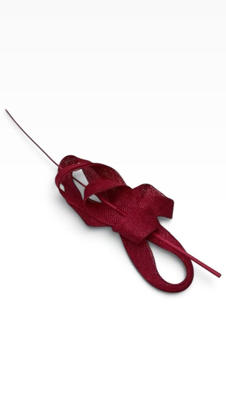 Red Sinamay Clip Fascinator thumbnail 2
