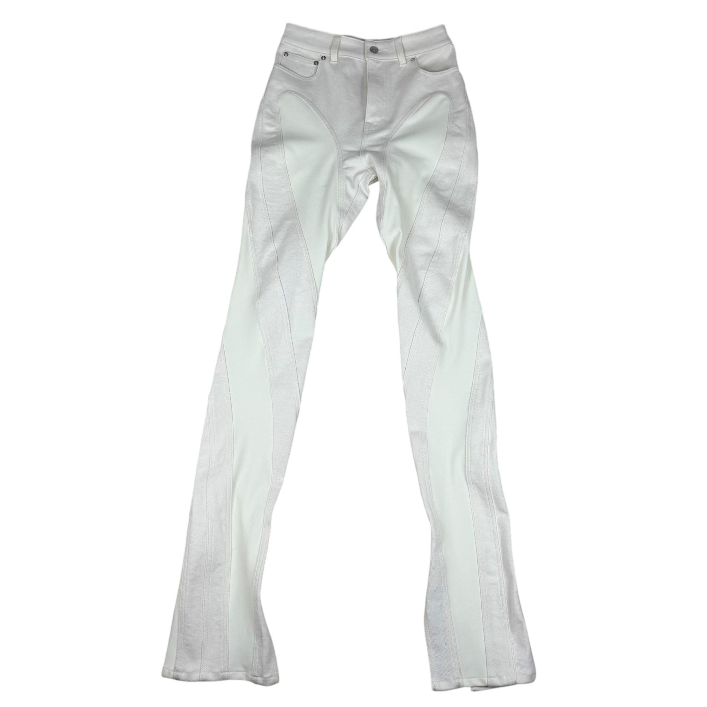 Mugler Spiral Split Skinny Jeans White (Size 38)