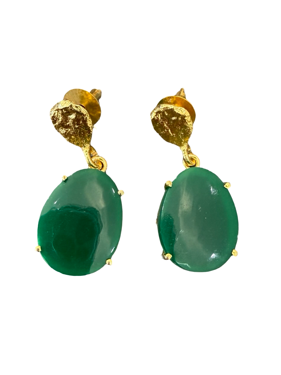 Gemajesty Green & Gold Stud Earrings