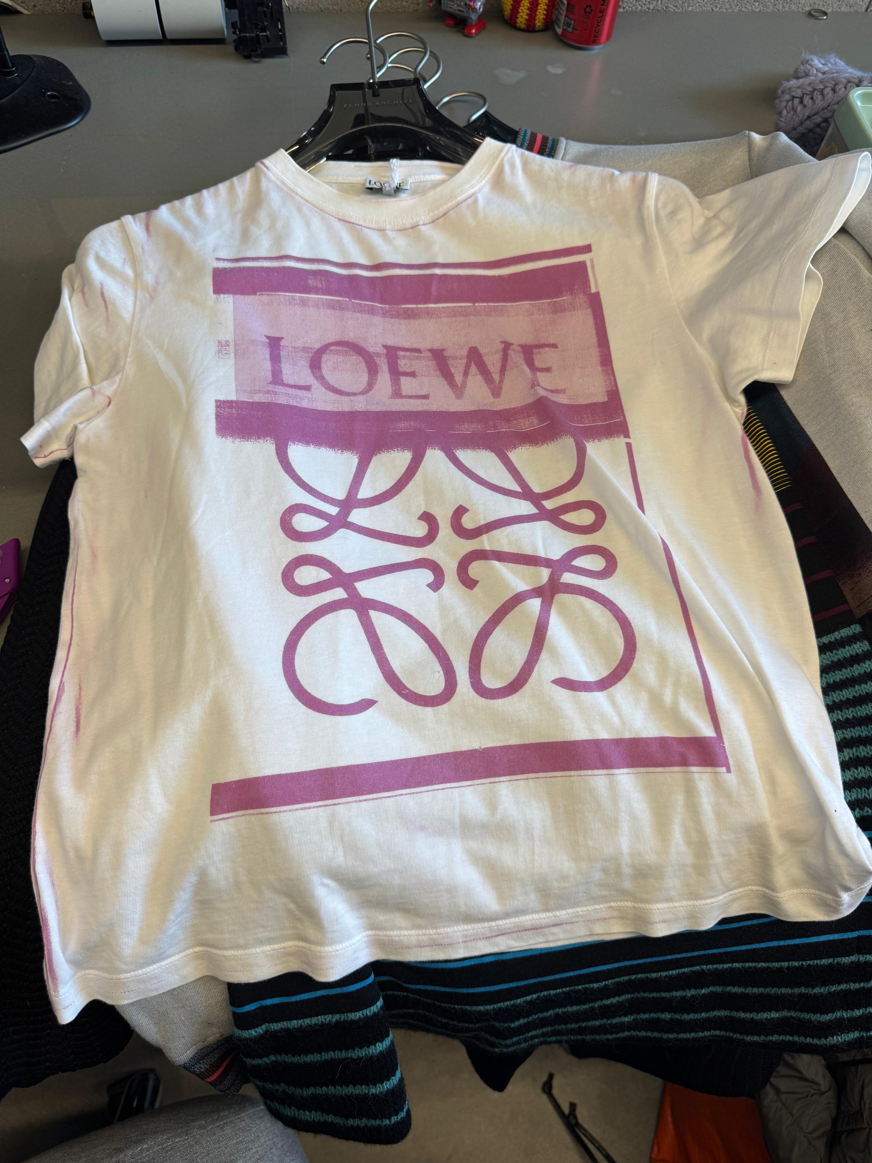 Loewe Photocopy Anagram T-Shirt White/Pink (Size S)