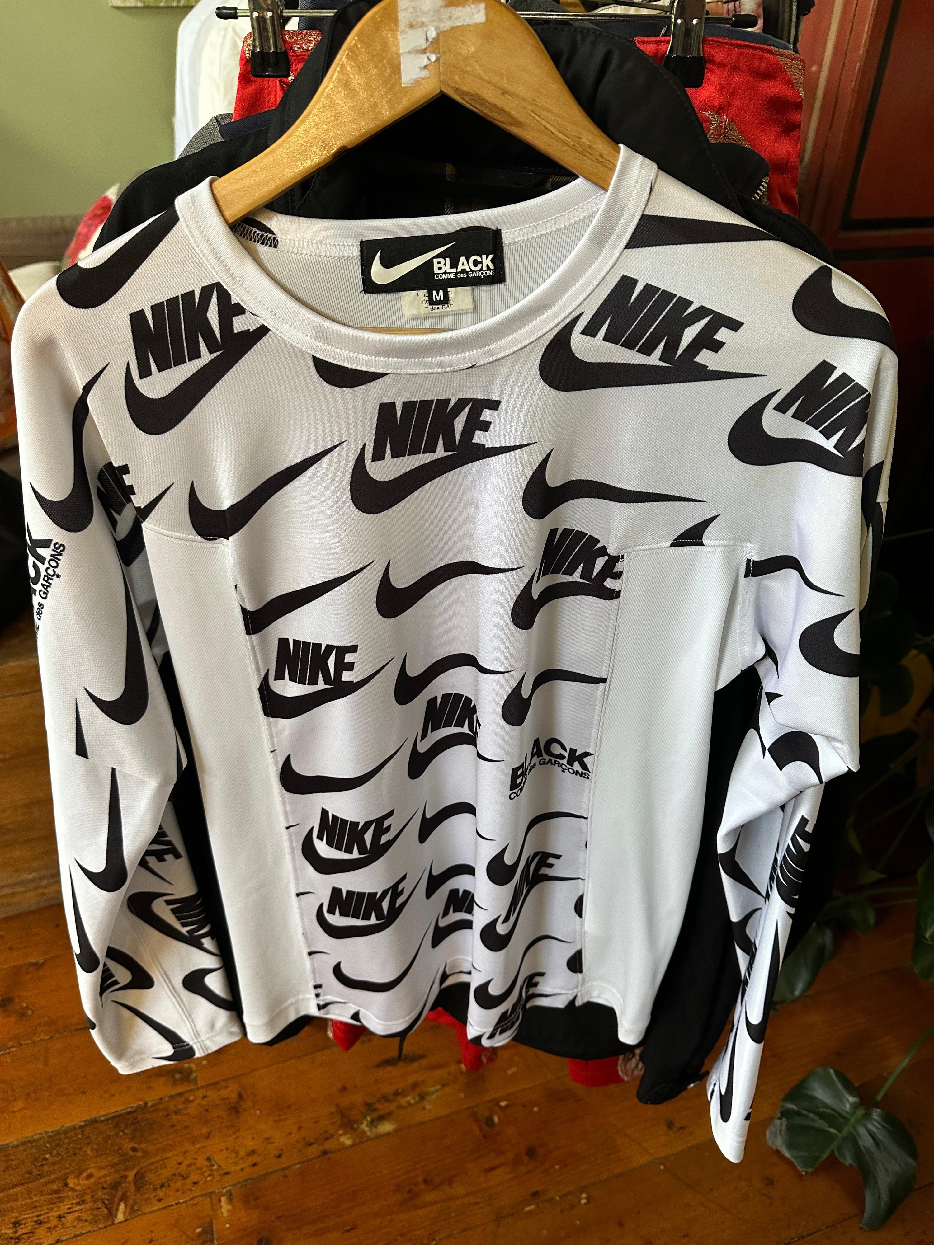 Comme Des Garçons x Nike AW19 Swoosh Mesh Long Sleeve Jersey White (Size M)