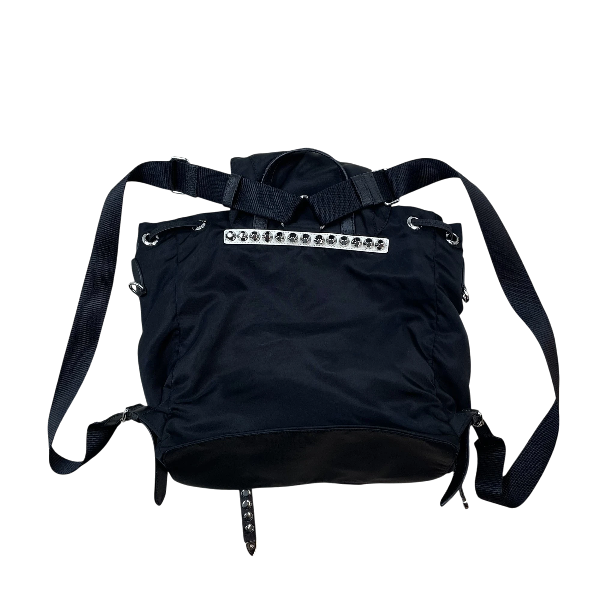 Prada Nylon Studded Back Pack Black thumbnail 8