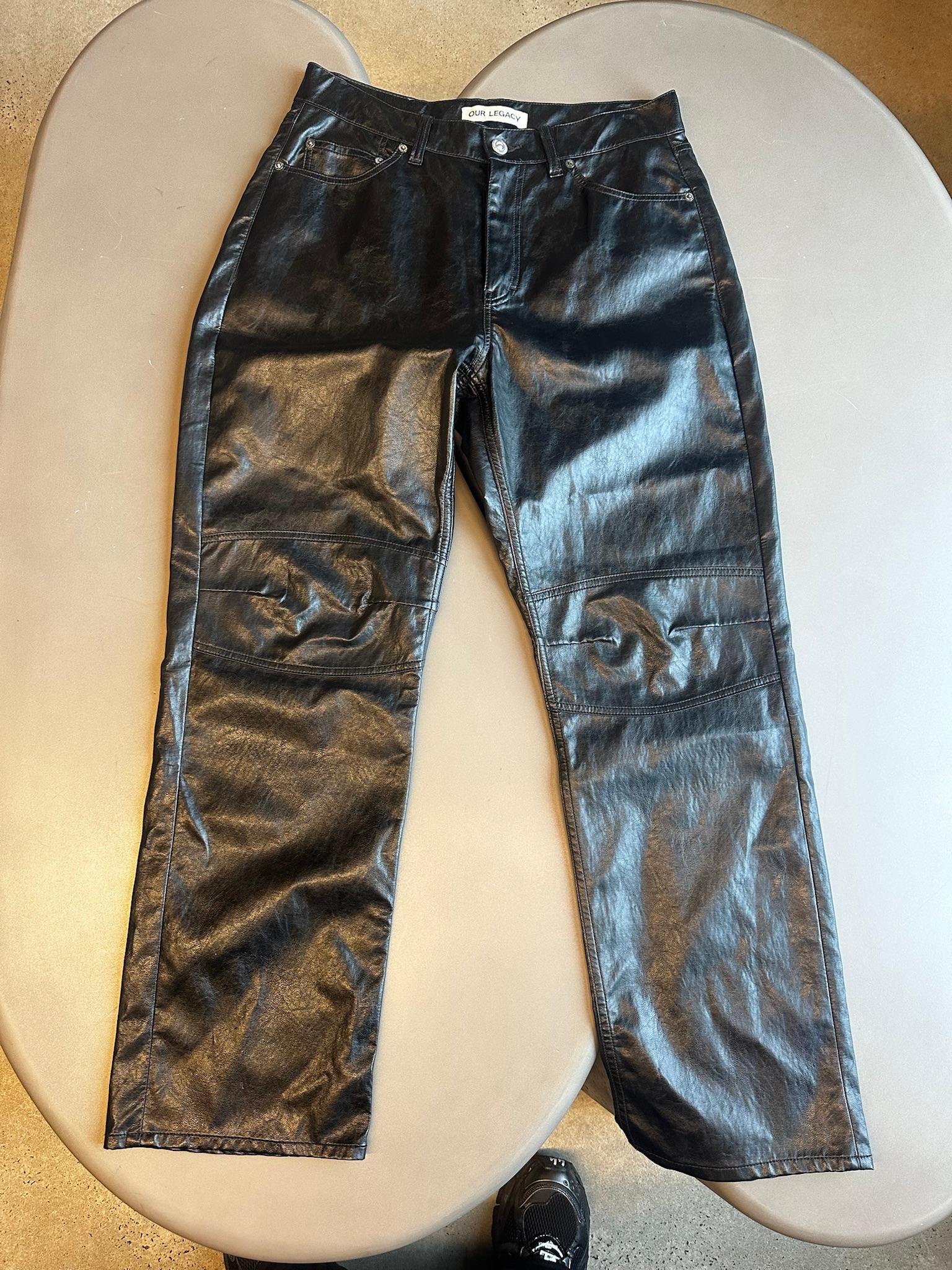 Our Legacy Formal Moto Cut Leather Pants Black (Size 32)