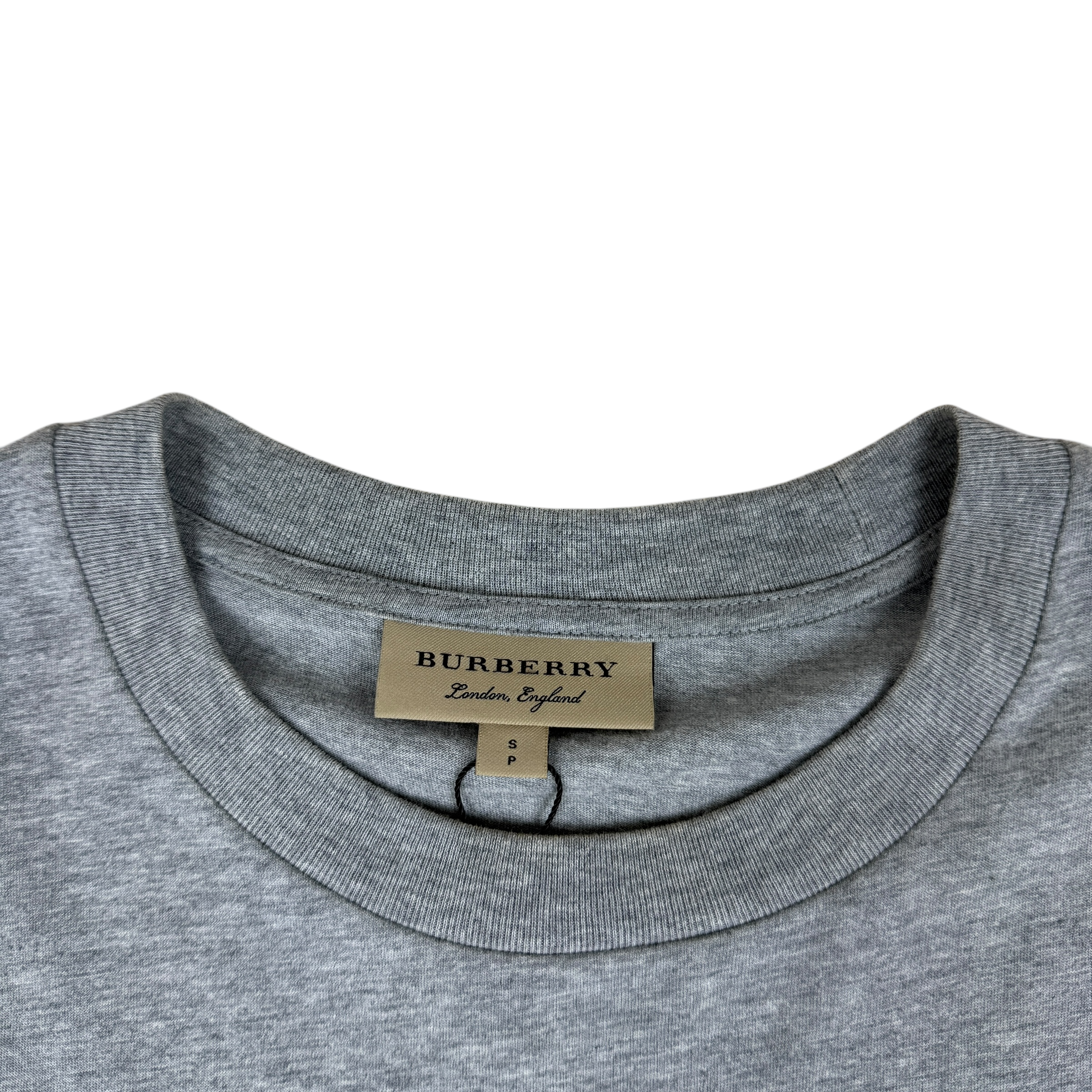 Burberry Embroidered Logo Oversized T-Shirt Grey (Fits S-L) thumbnail 2