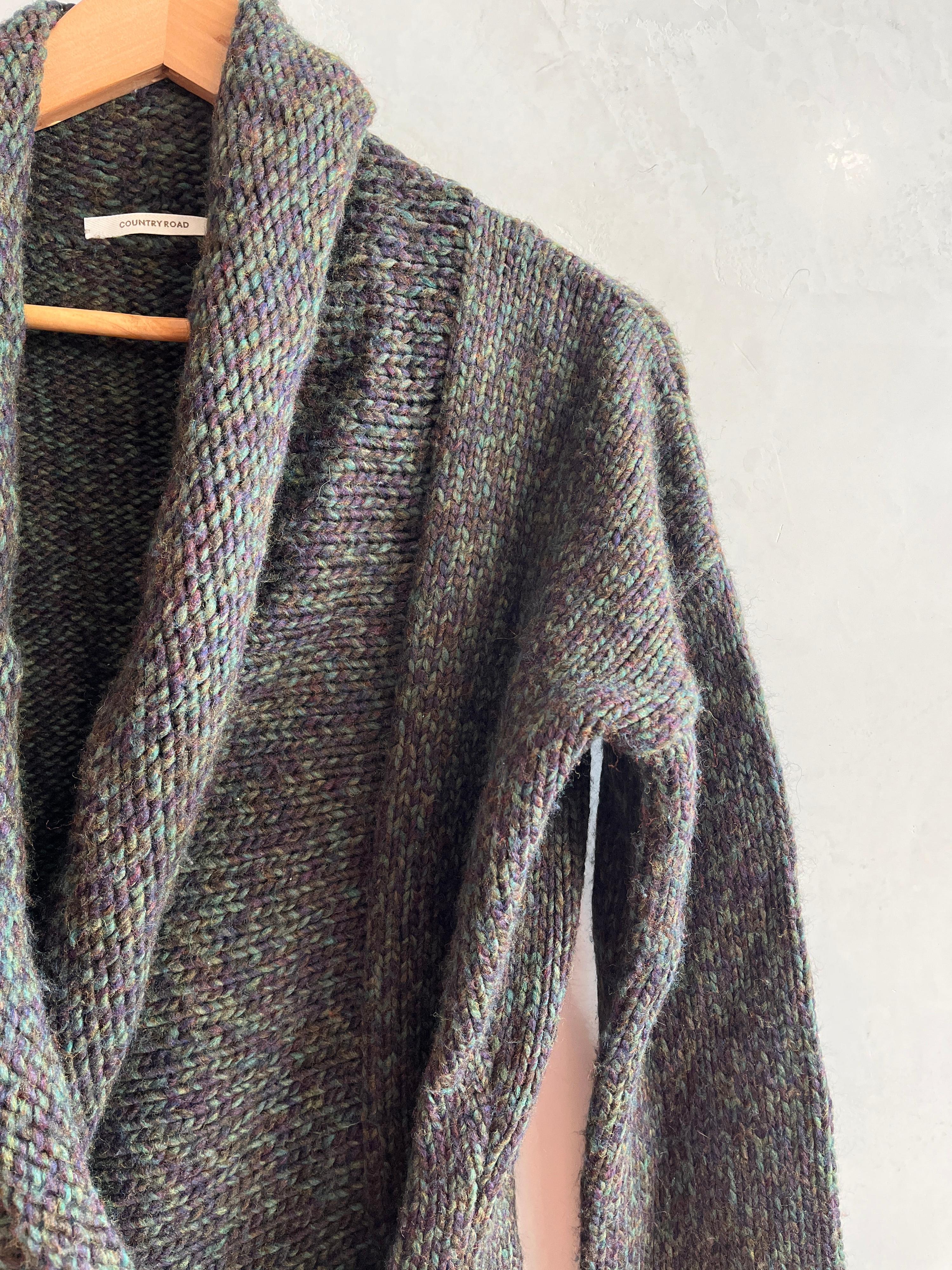 COUNTRY ROAD Khaki Wool Blend Draped Cardigan Size M thumbnail 3