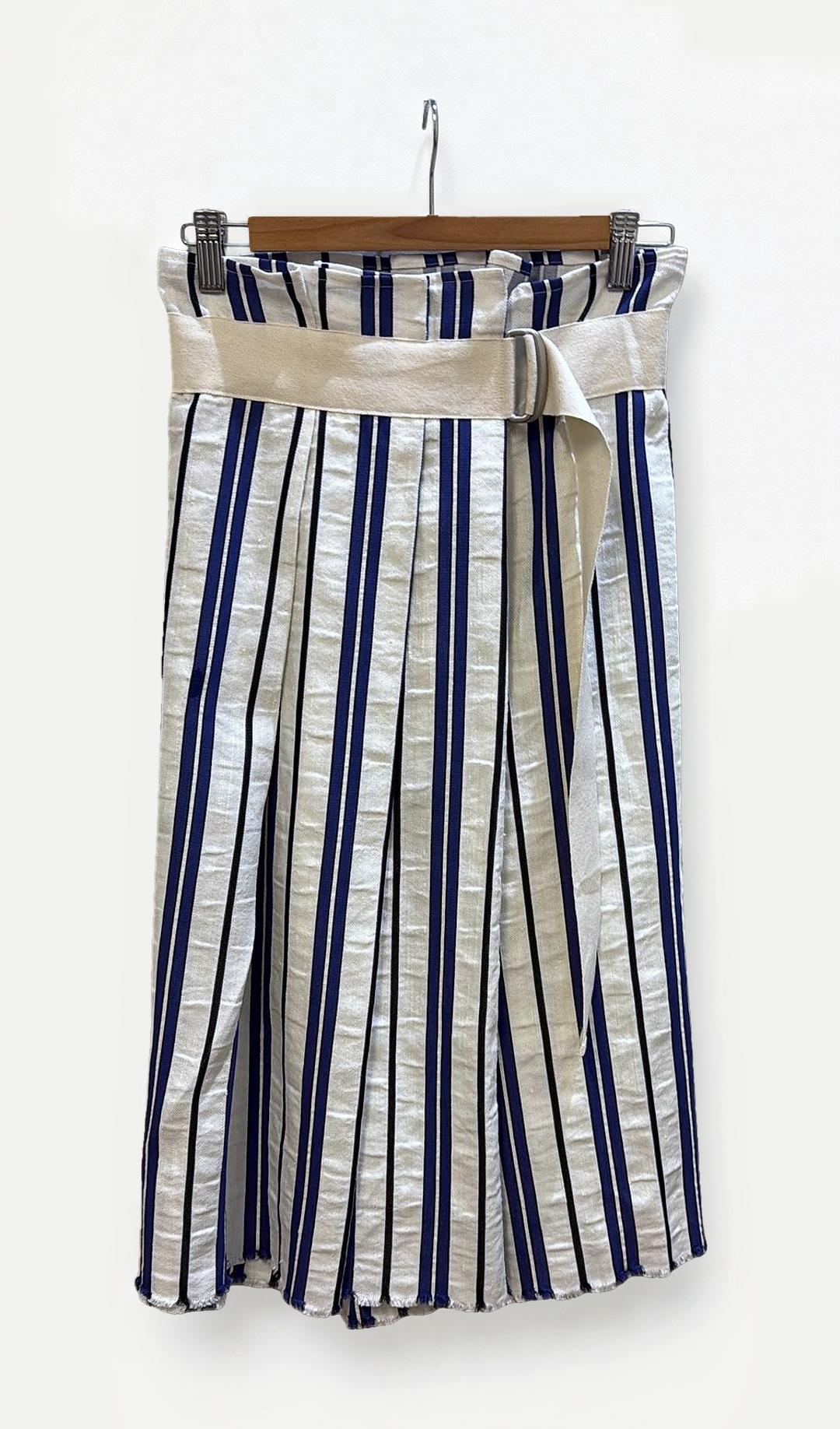Plain People White Blue Stripe Culottes