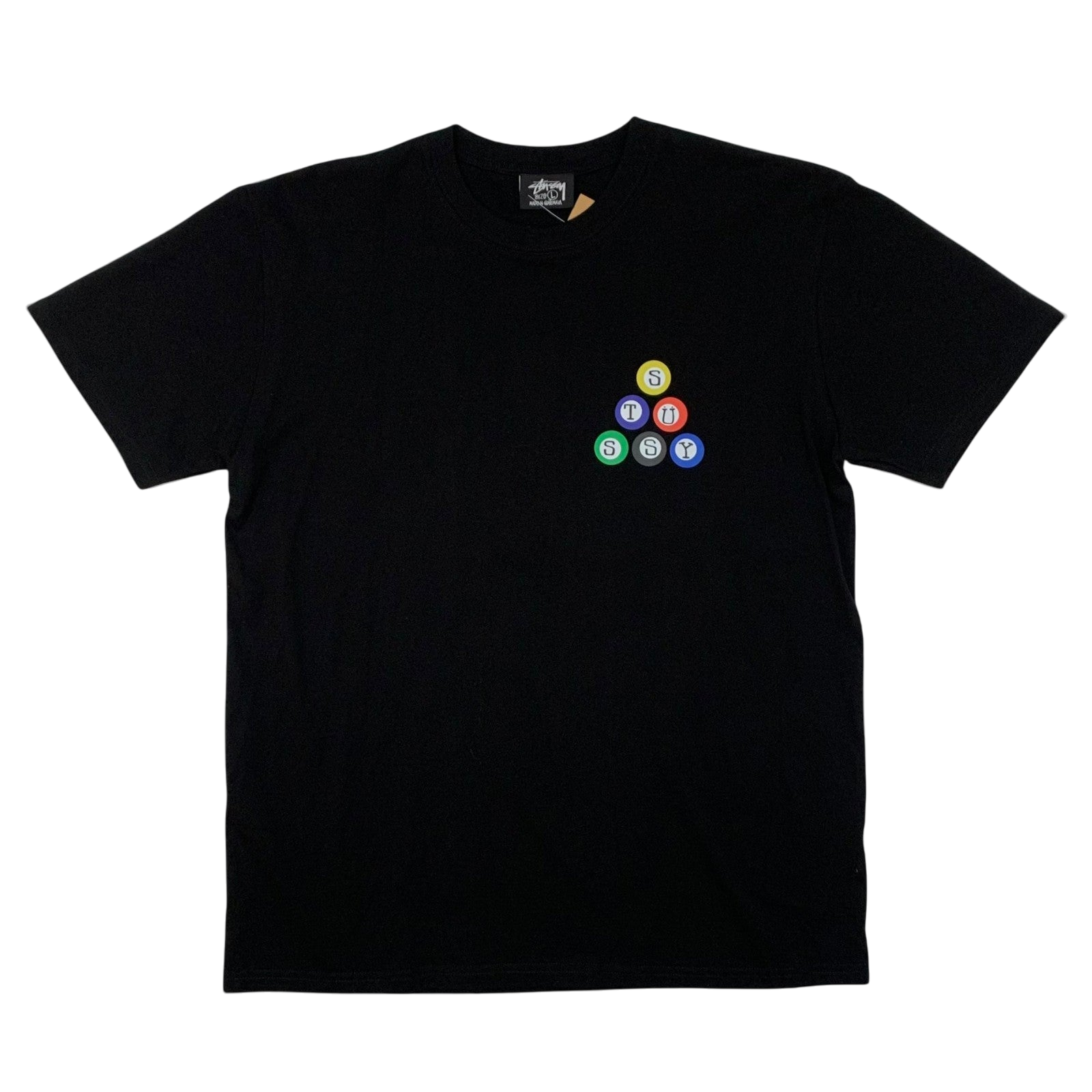 Stussy Billiards Pyramid T-Shirt Black (Fits M-L) thumbnail 2