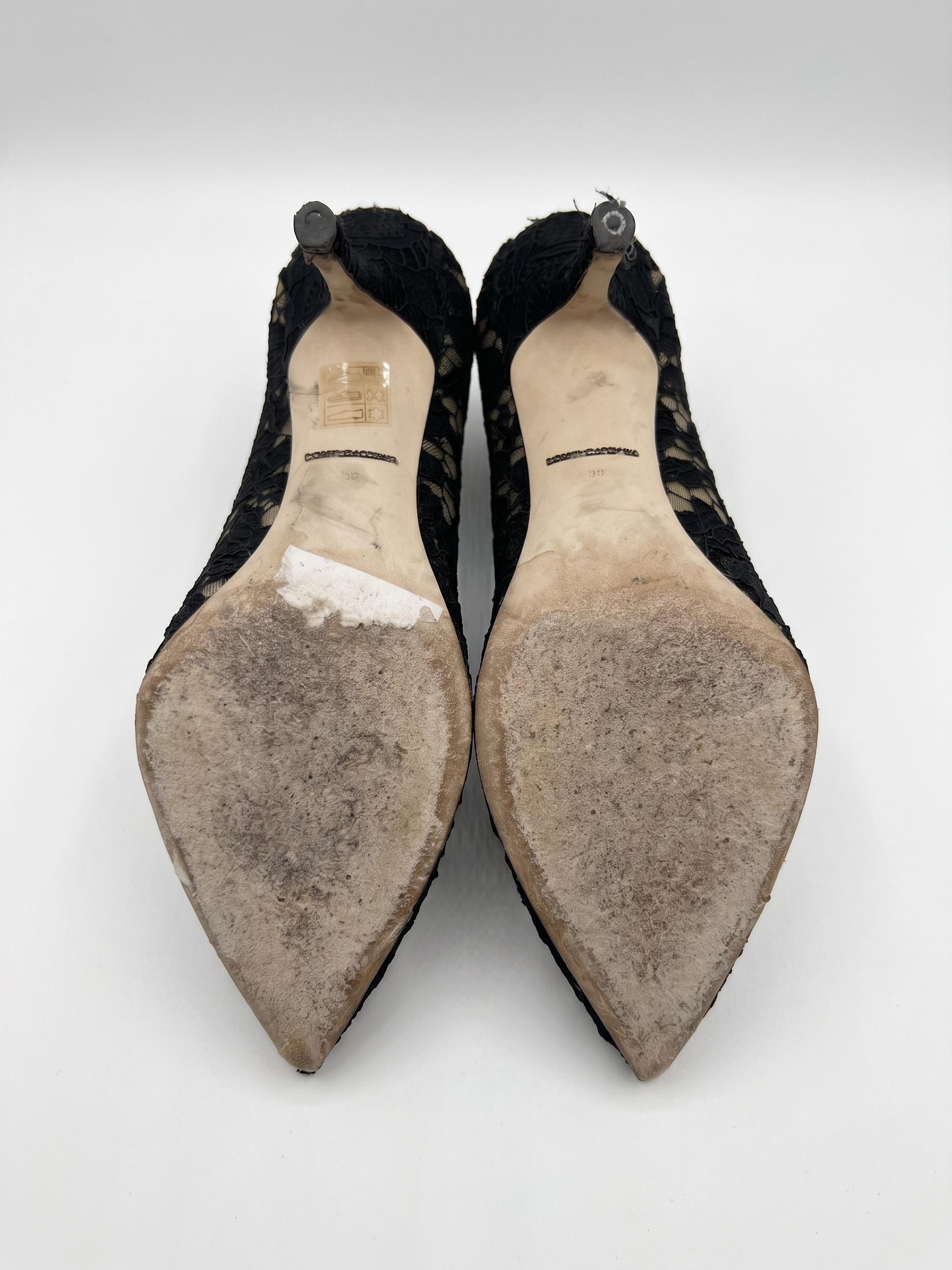 Dolce & Gabbana Black Lace Embellished Heels 38 thumbnail 10