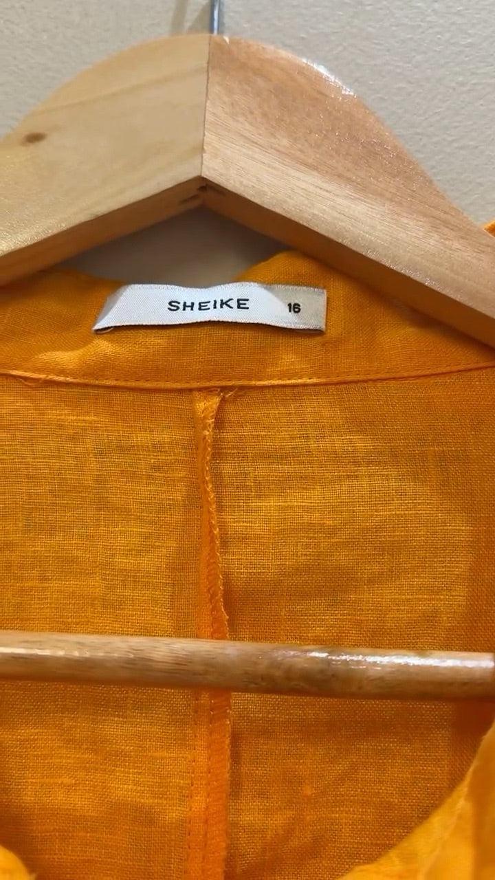 Sheike Orange Linen Shirt Dress 16 thumbnail 3