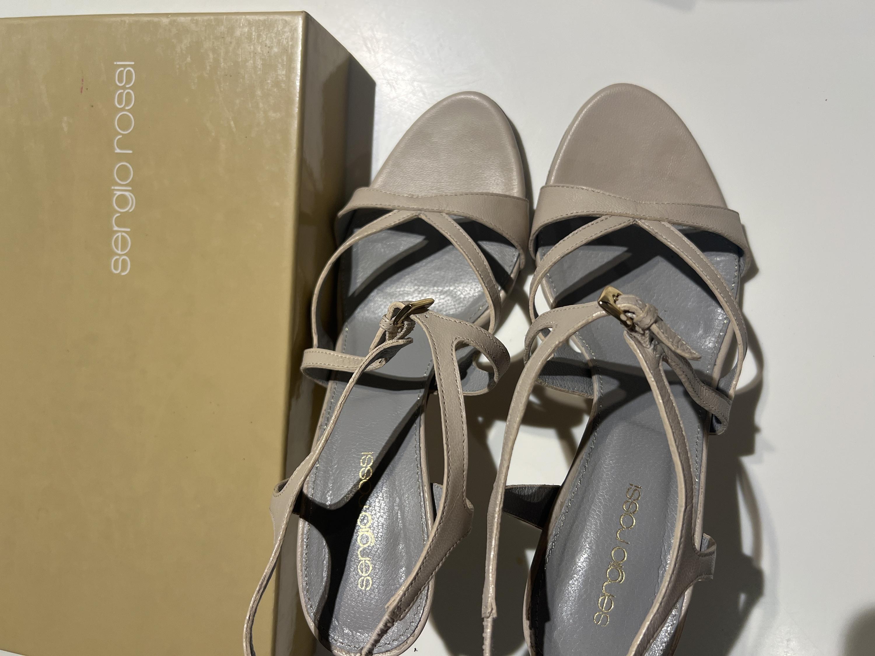 Sergio Rossi Pink Beige Heeled Sandal 39.5