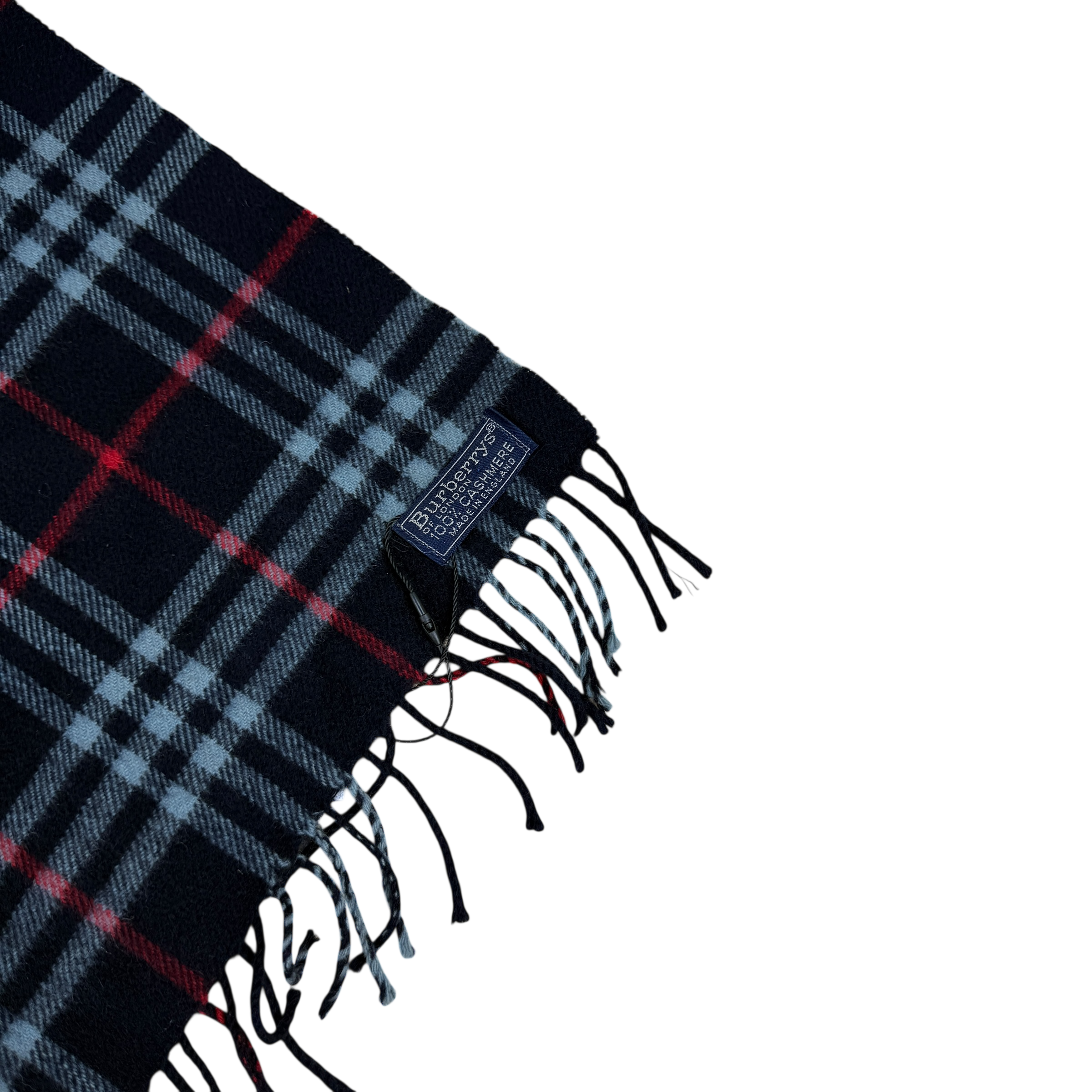 Burberry 90s Cashmere Nova Check Scarf Navy thumbnail 3