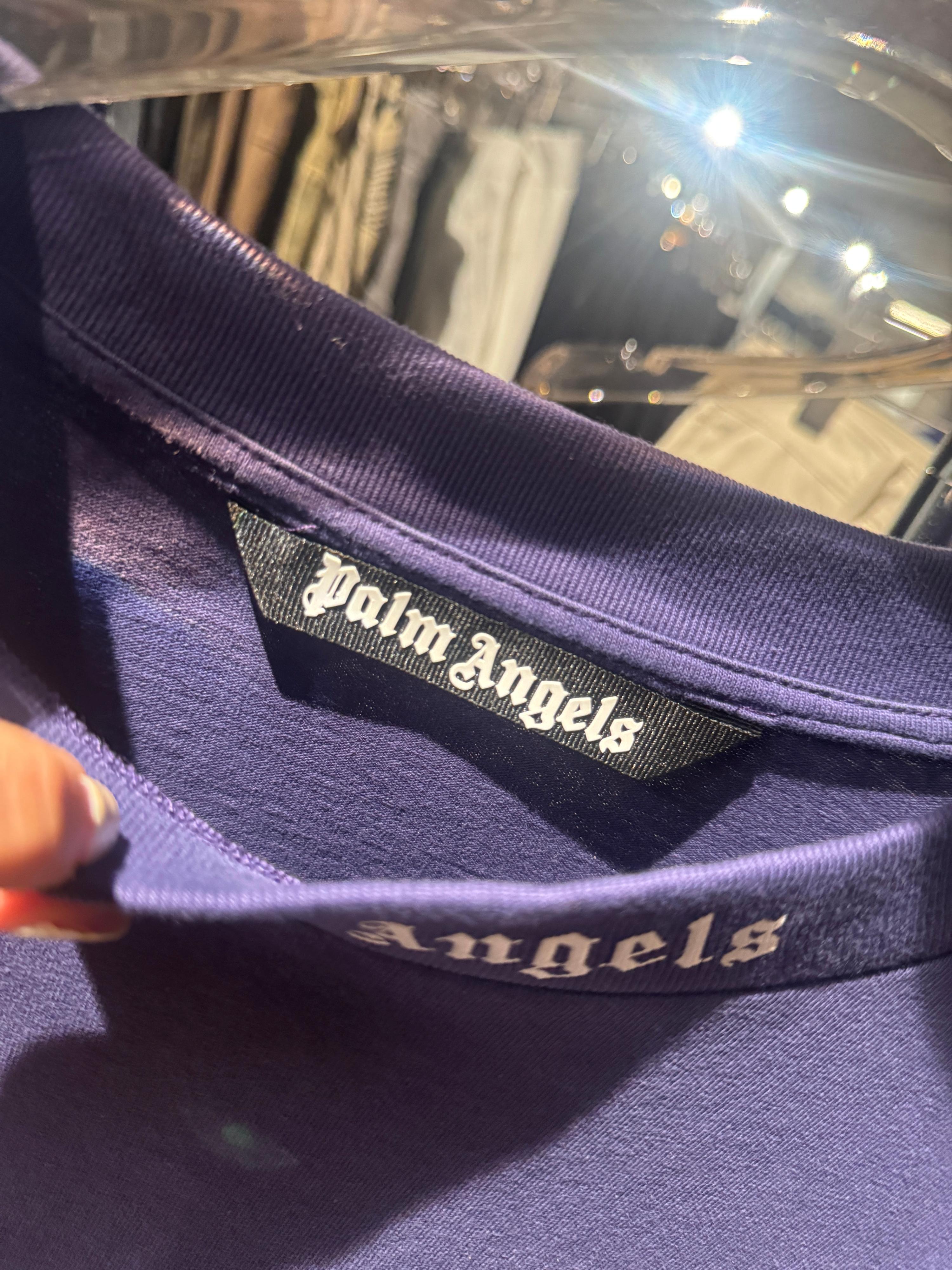 Palm Angels Logo-Print T-Shirt Purple (Size XL)