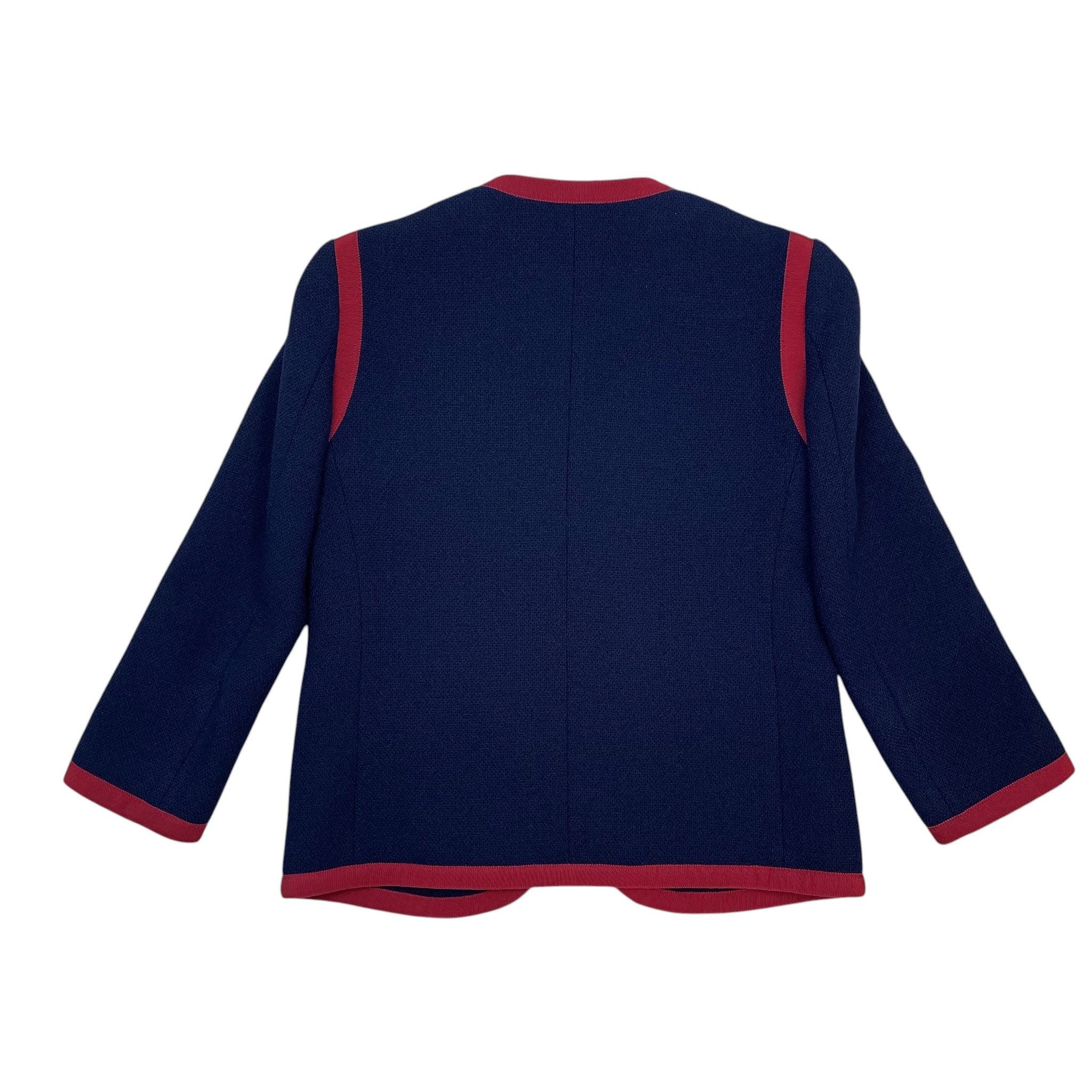 Gucci Wool-Blend Zip Jacket Navy/Red (Size 40) thumbnail 4