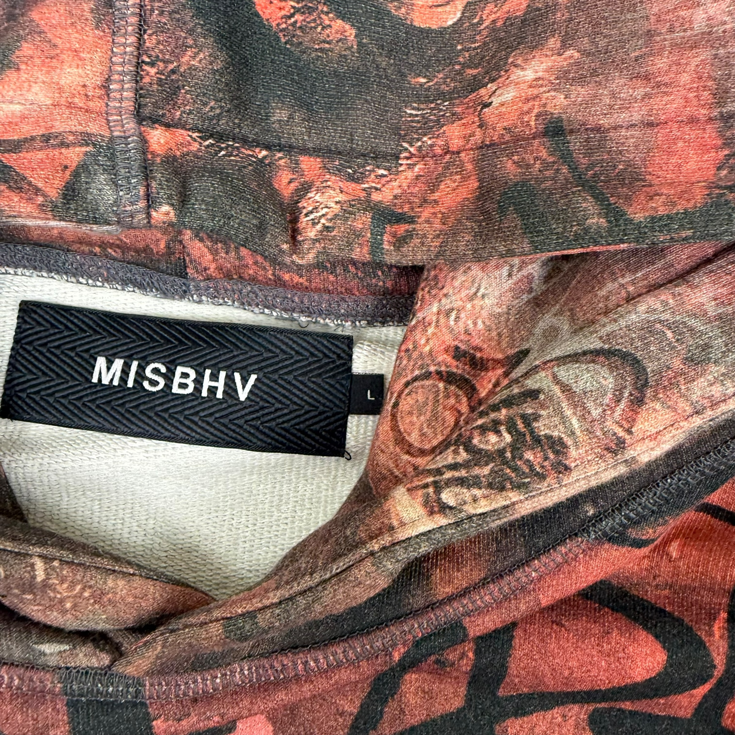 MISBHV Fight Club Graffiti-Print Hoodie Red/Black (Size L) thumbnail 3