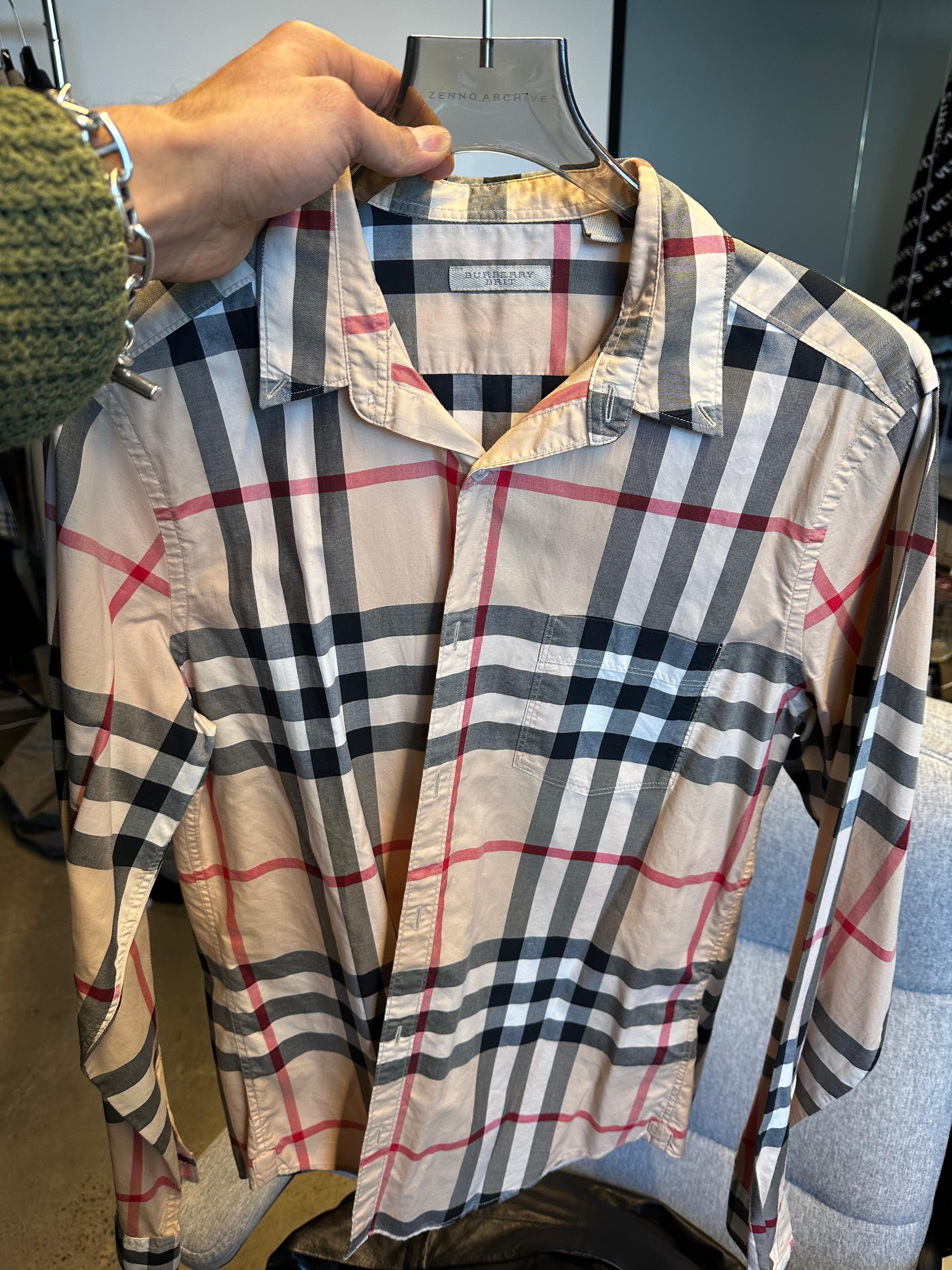 Burberry Brit Nova Check Long-Sleeve Shirt Beige (Size M)