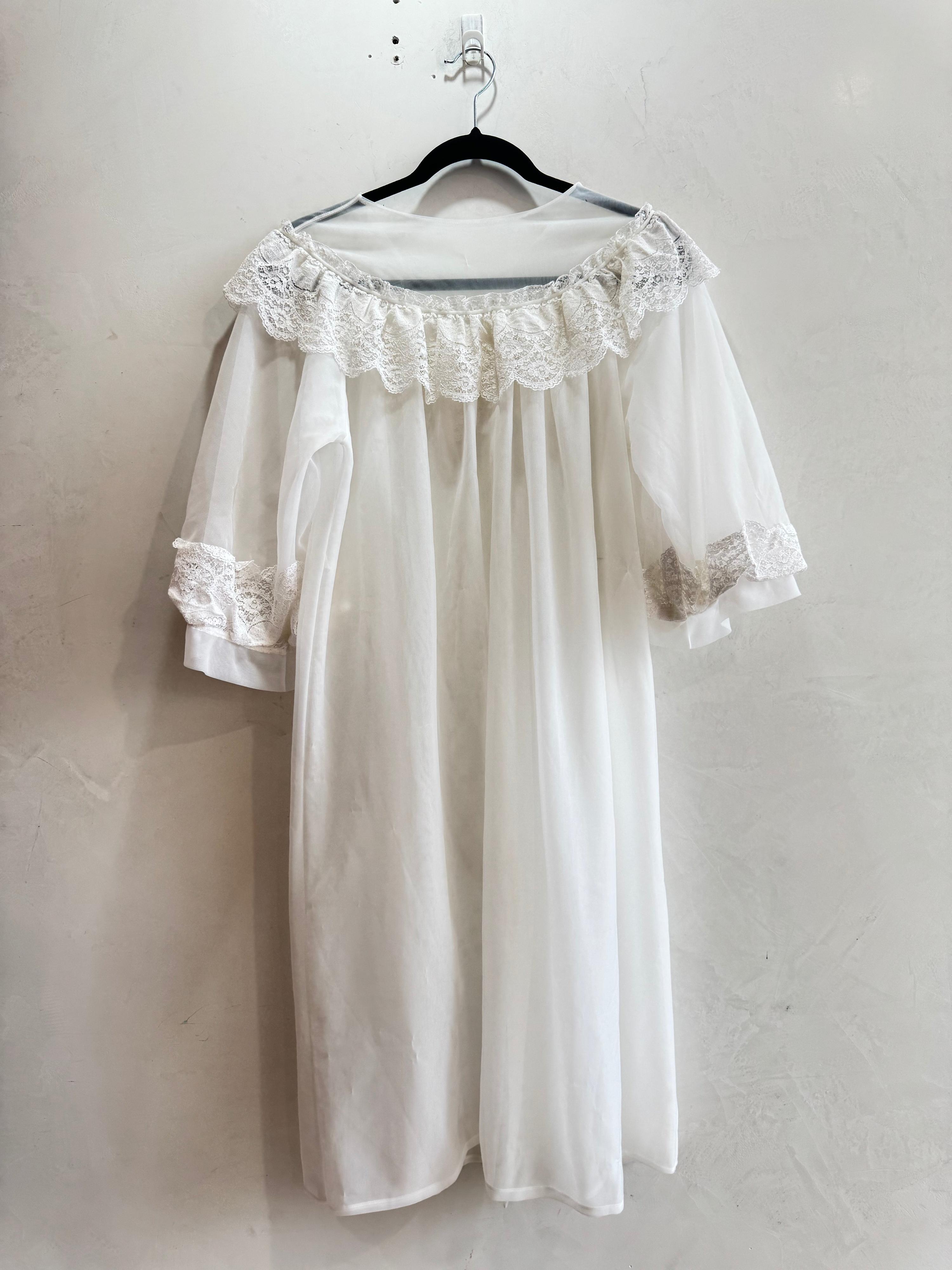 Vintage Gen Jex white Lace robe - size S thumbnail 2