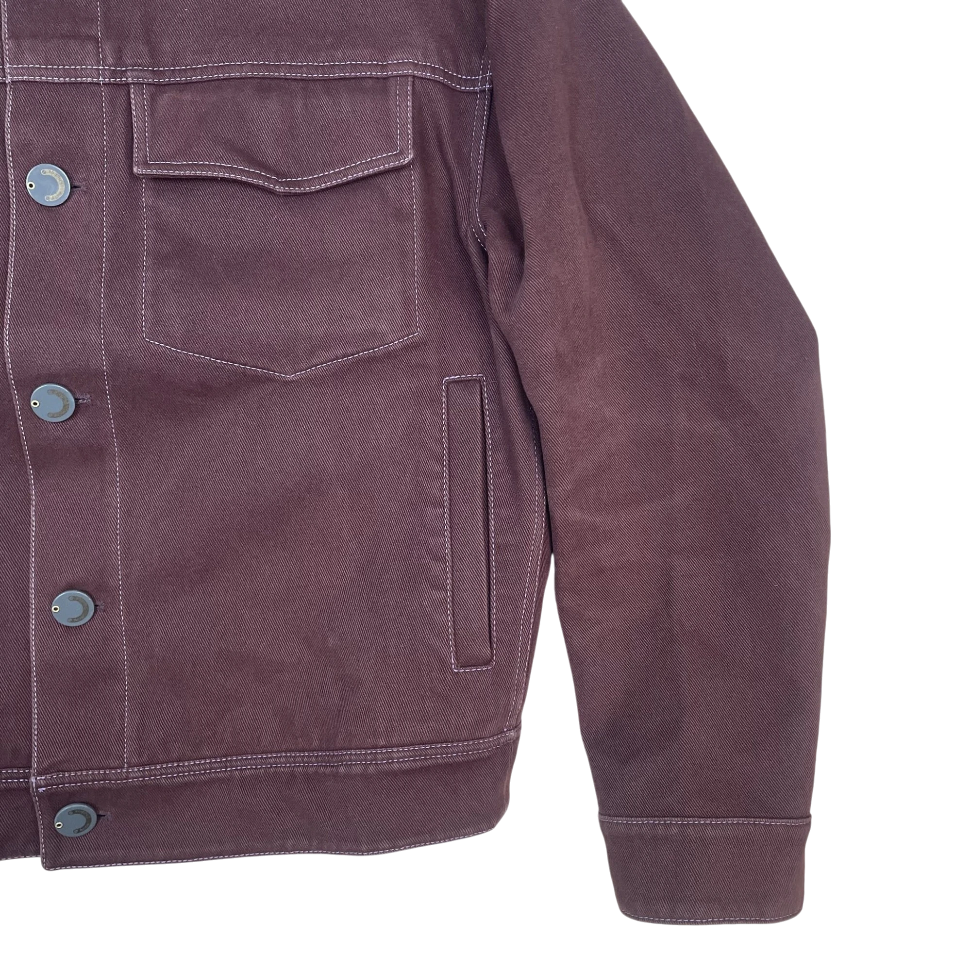 Acne Studios AW19 Cotton Twill Trucker Jacket Brick Red/Burgundy (Size 46/S) thumbnail 4