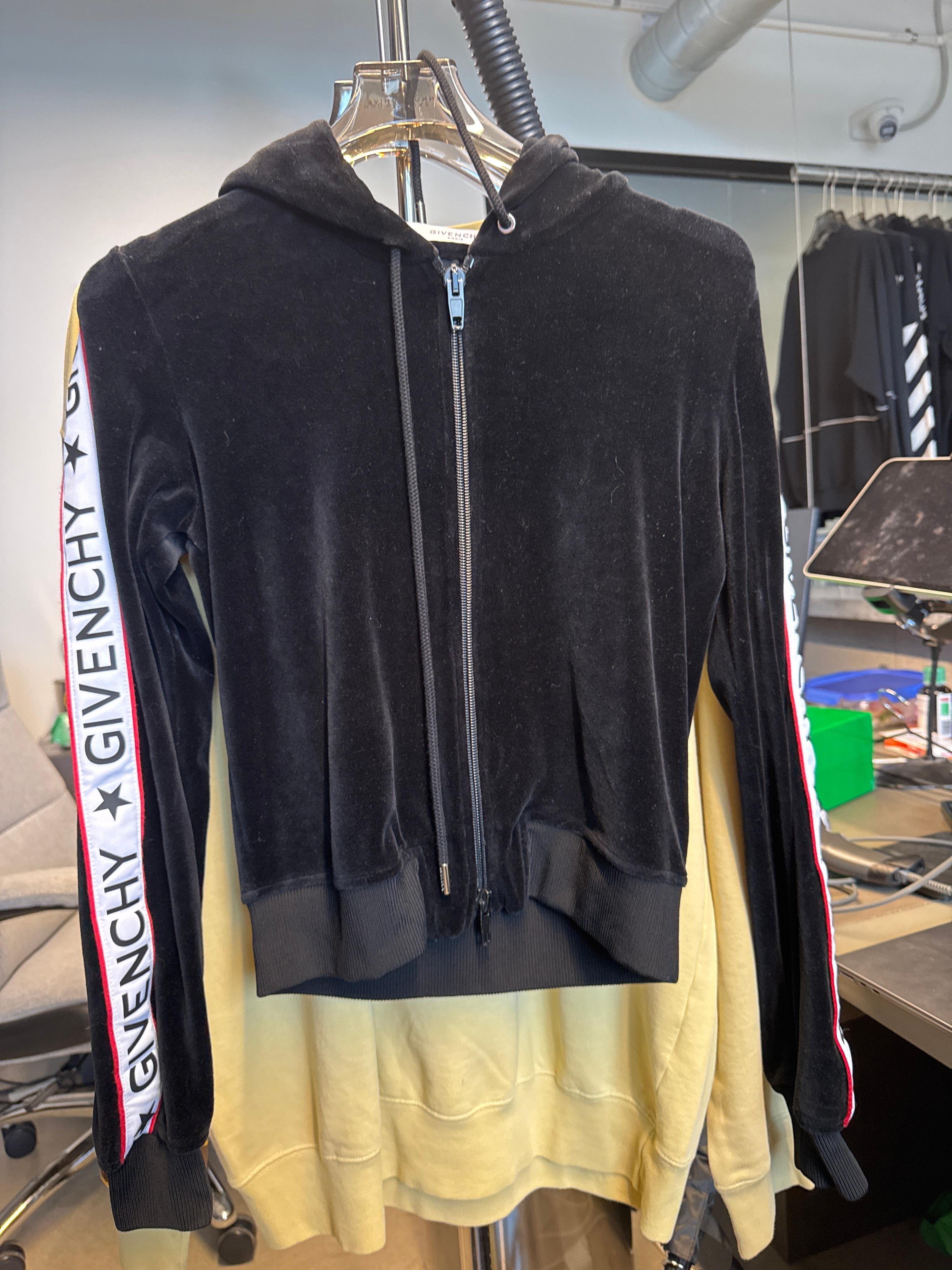 Givenchy Velour Zip Hoodie Black (Size XS Womens)