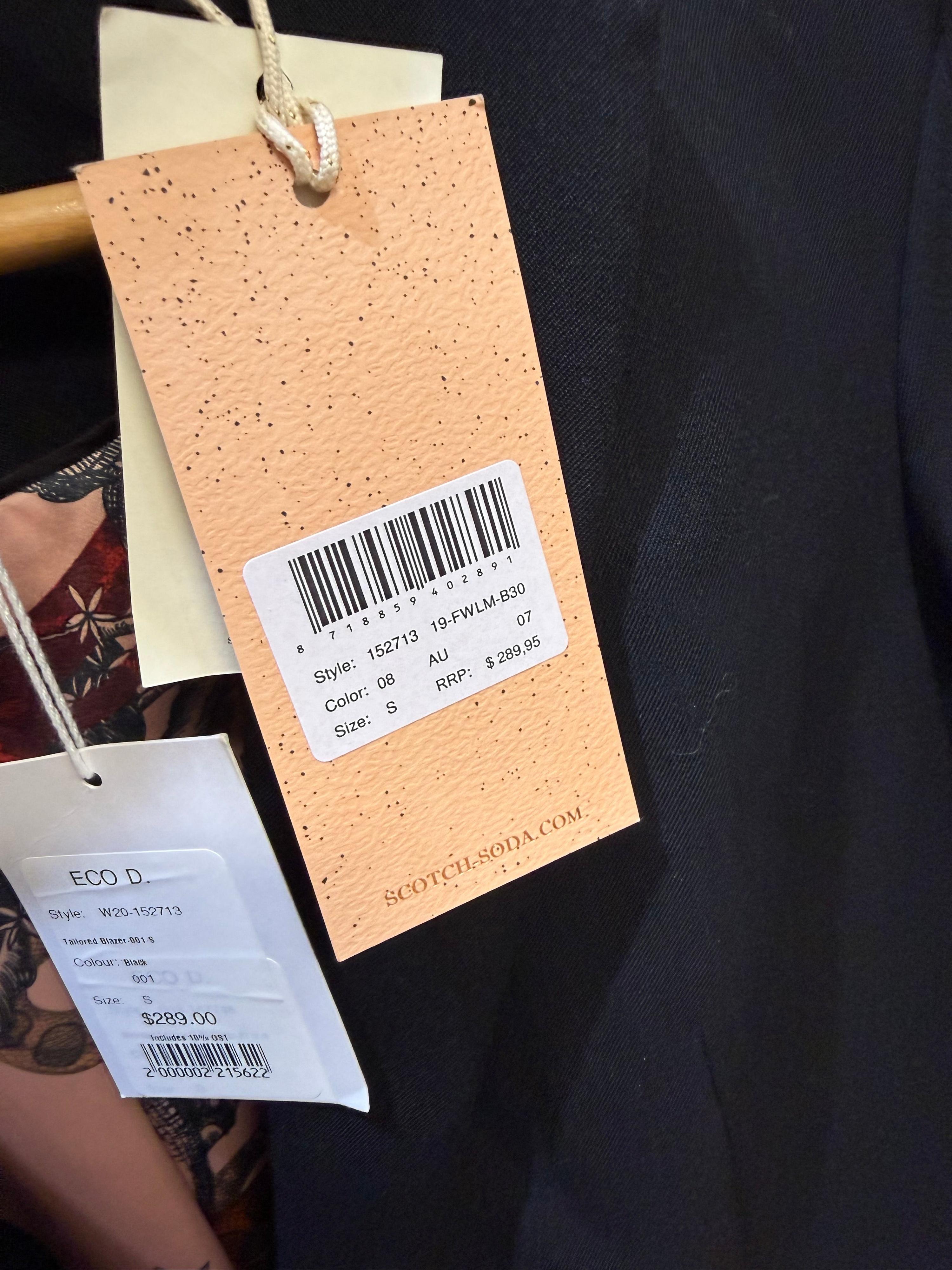 Scotch & Soda Black Blazer S NWT thumbnail 3