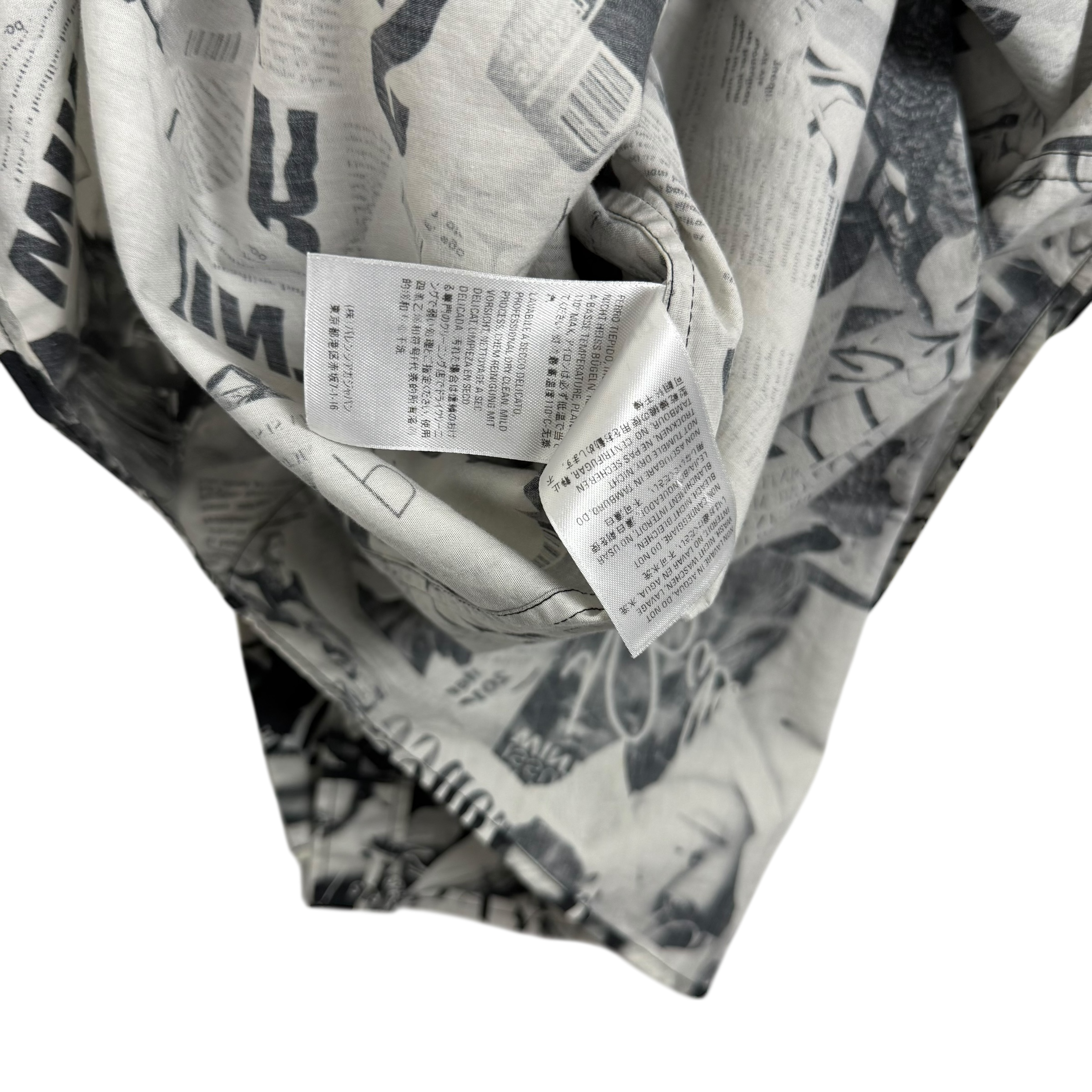 Balenciaga Magazine Print LS Shirt Black/White (fits L-XL) thumbnail 7