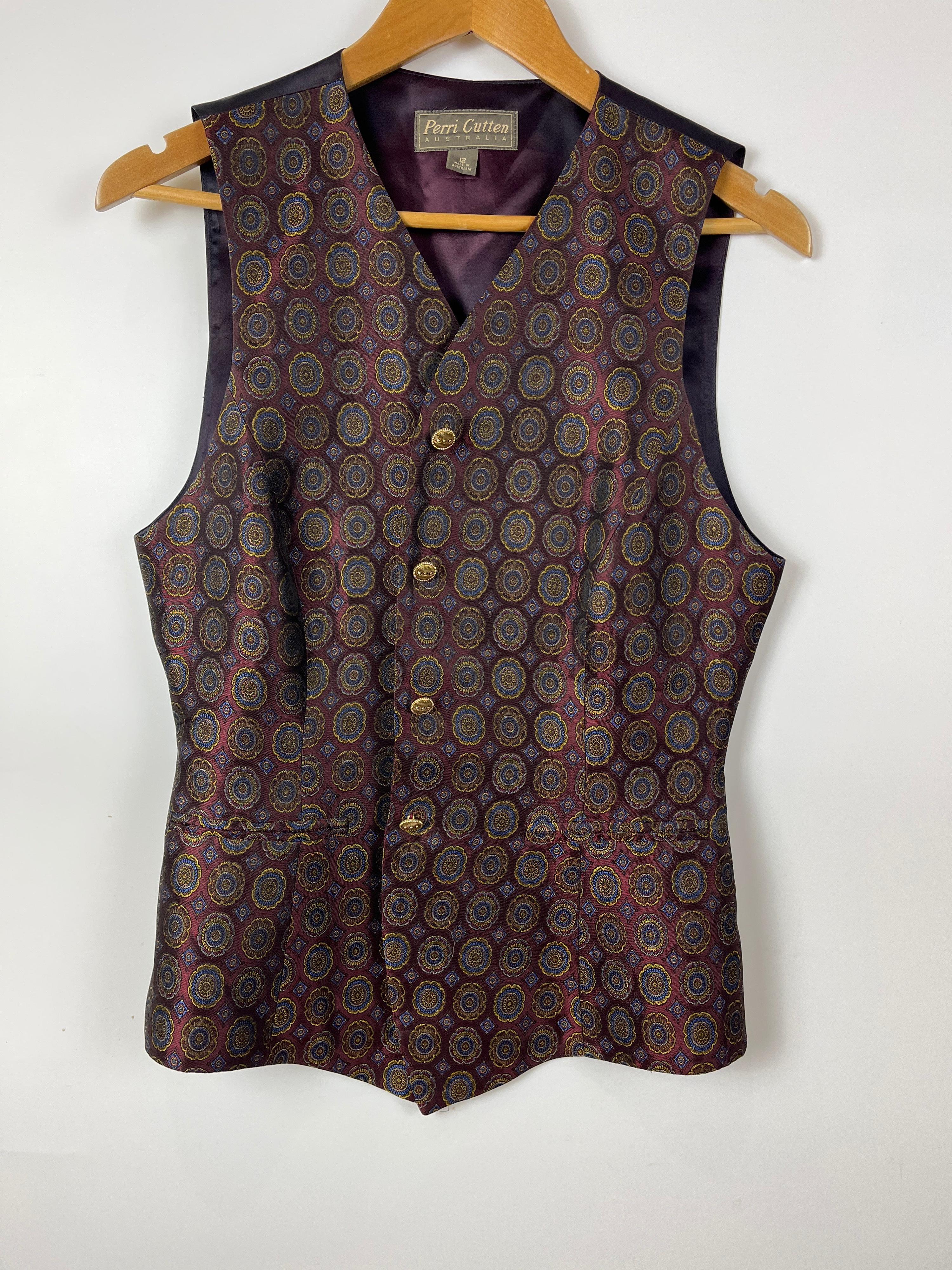 Vintage PERRI CUTTEN Brocade Vest Size 12 thumbnail 3
