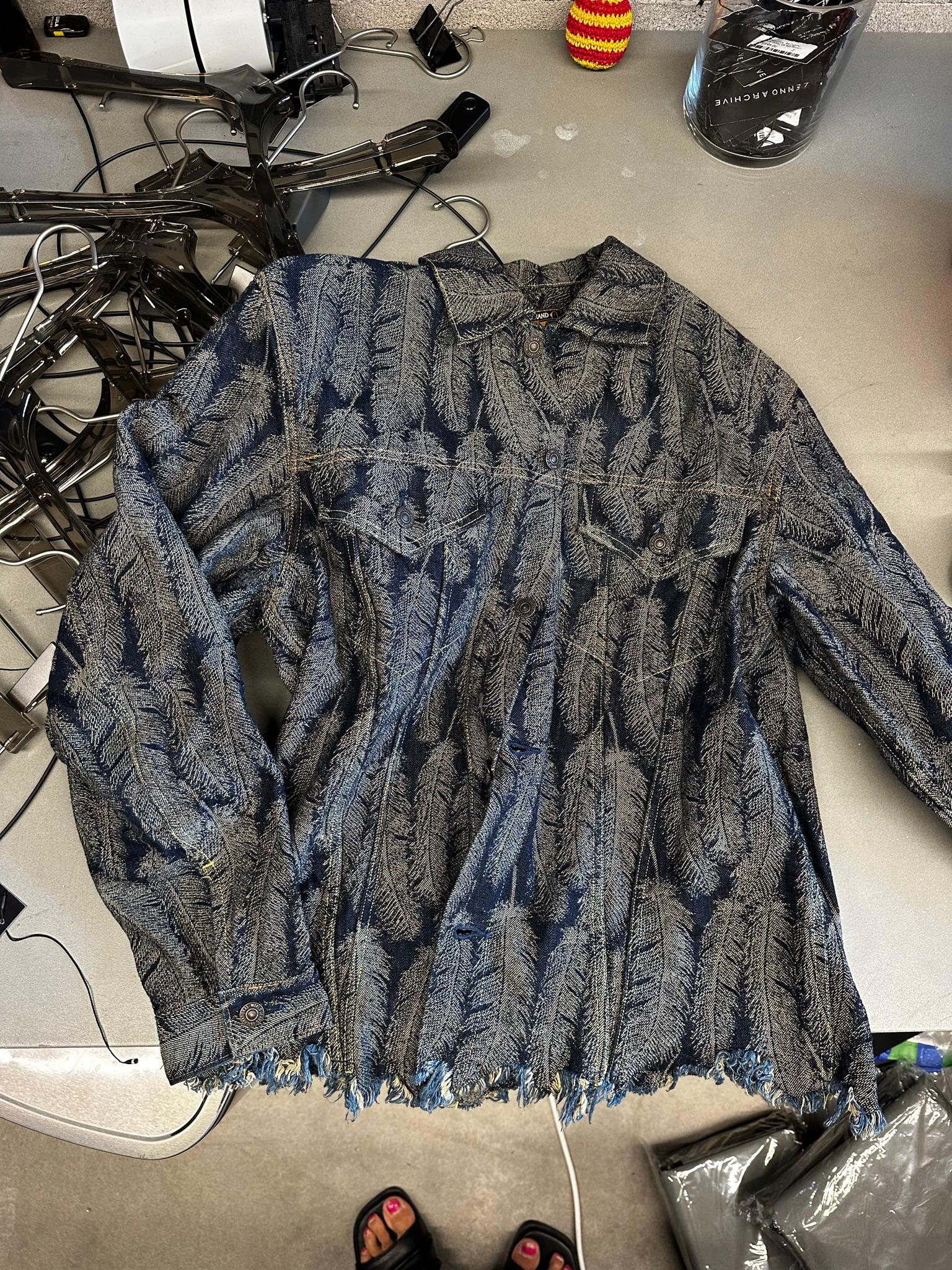 Kapital Feather Jacquard Denim Jacket Indigo (Size 4/L-XL)