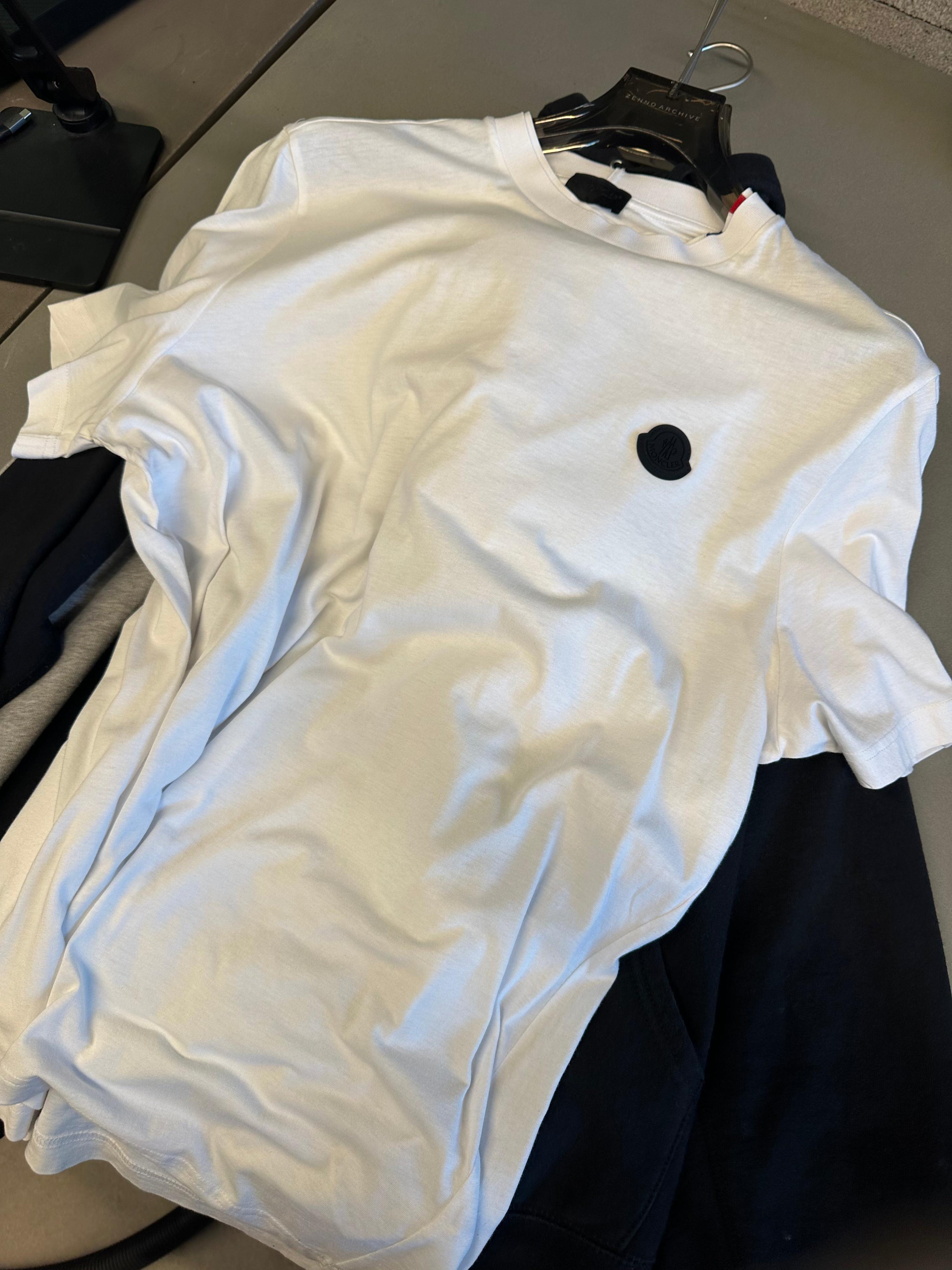 Moncler Black Emblem Logo T-Shirt White (Size L)