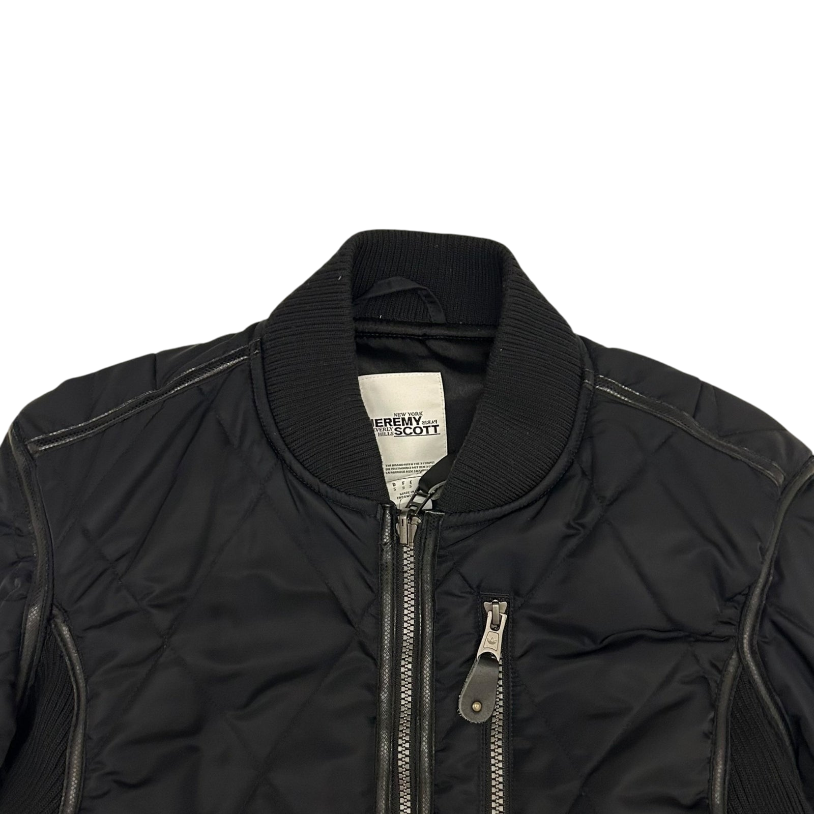 Rare Adidas x Jeremy Scott Quilted Bomber Jacket Black (Size S Womens) thumbnail 3