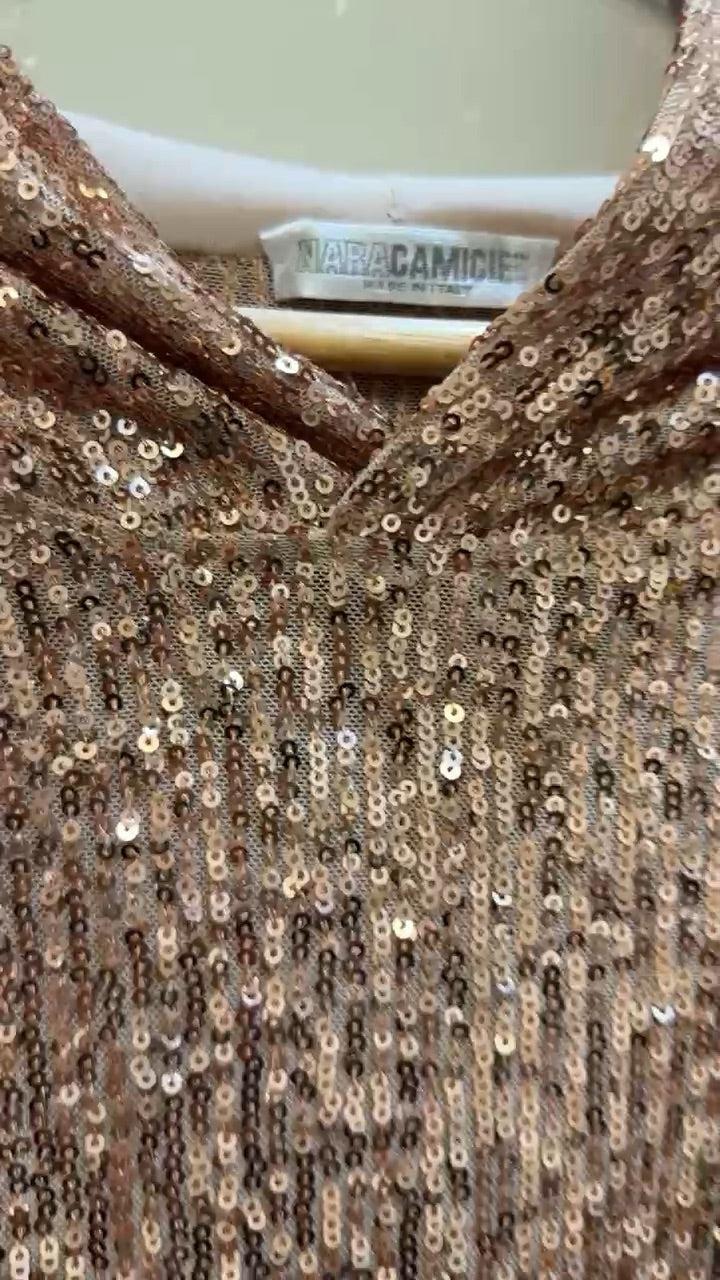 Nara Camicie Bronze Sequin Hoodie 44 thumbnail 4