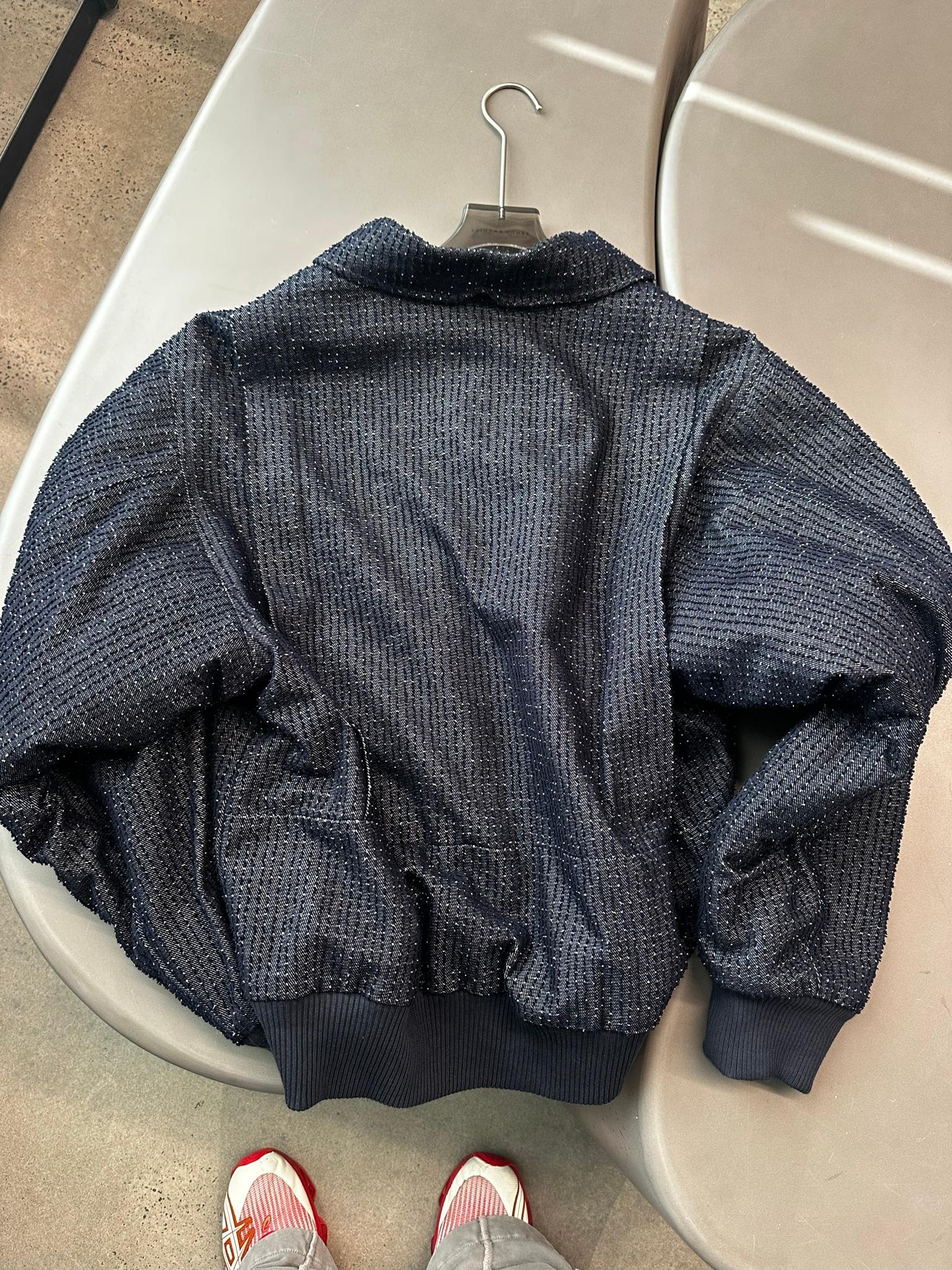 Nappa Dori Drift Denim Bomber Jacket Navy (Fits L-XL) thumbnail 3