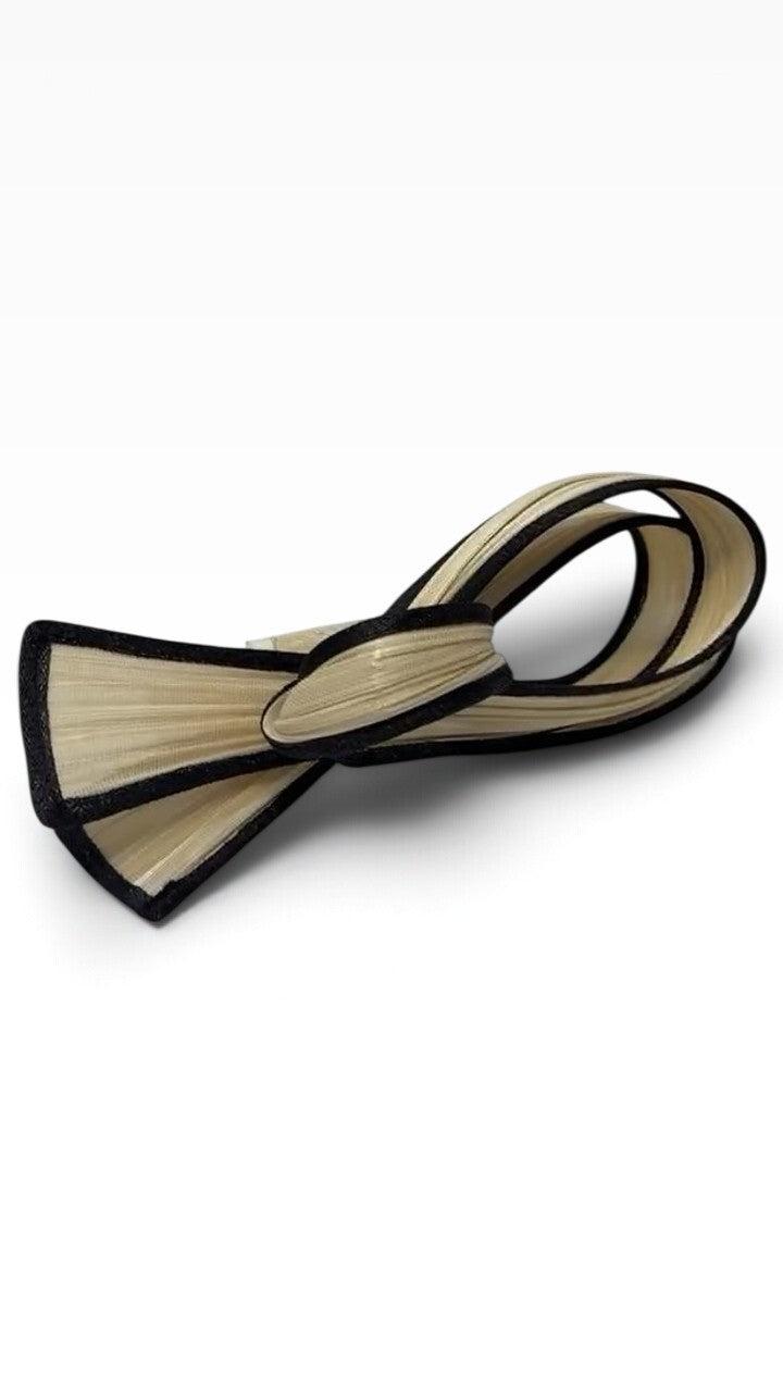 Gregory Ladner Beige Black Twist Fascinator Headband thumbnail 3