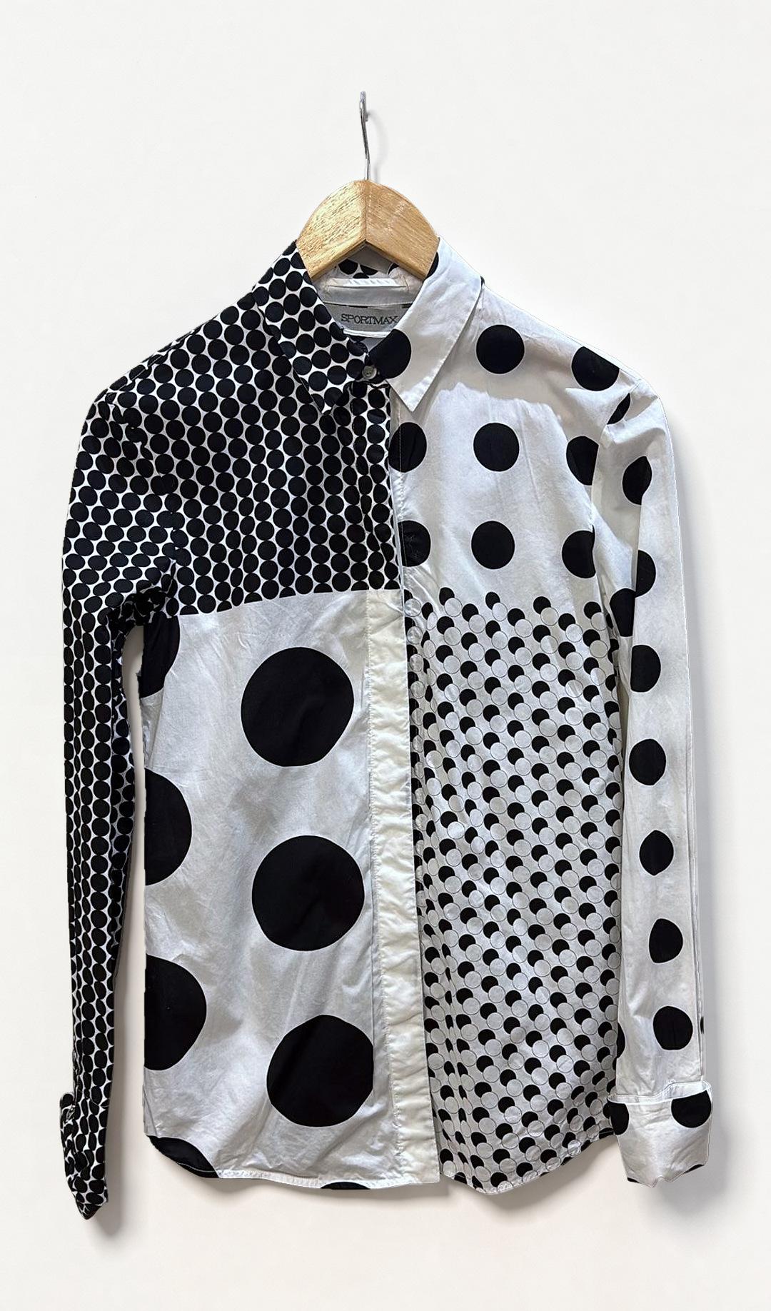 Sportmax Black White Polka Dot Shirt S