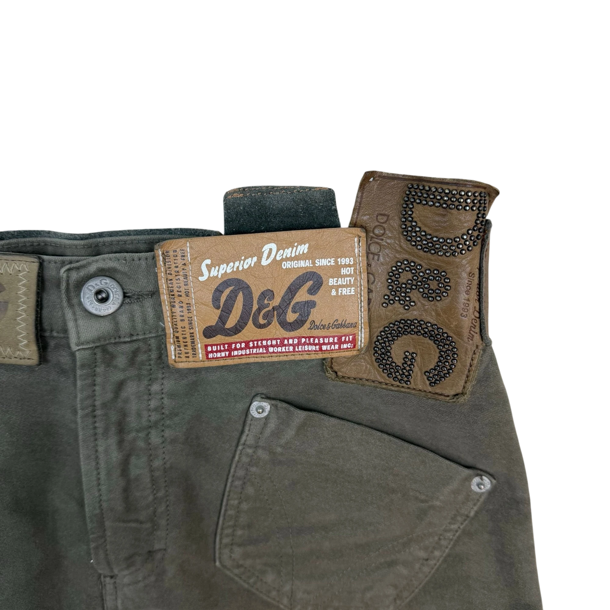 Dolce & Gabbana AW03 Multi Tag Skirt Khaki Green (Size EU38) thumbnail 2