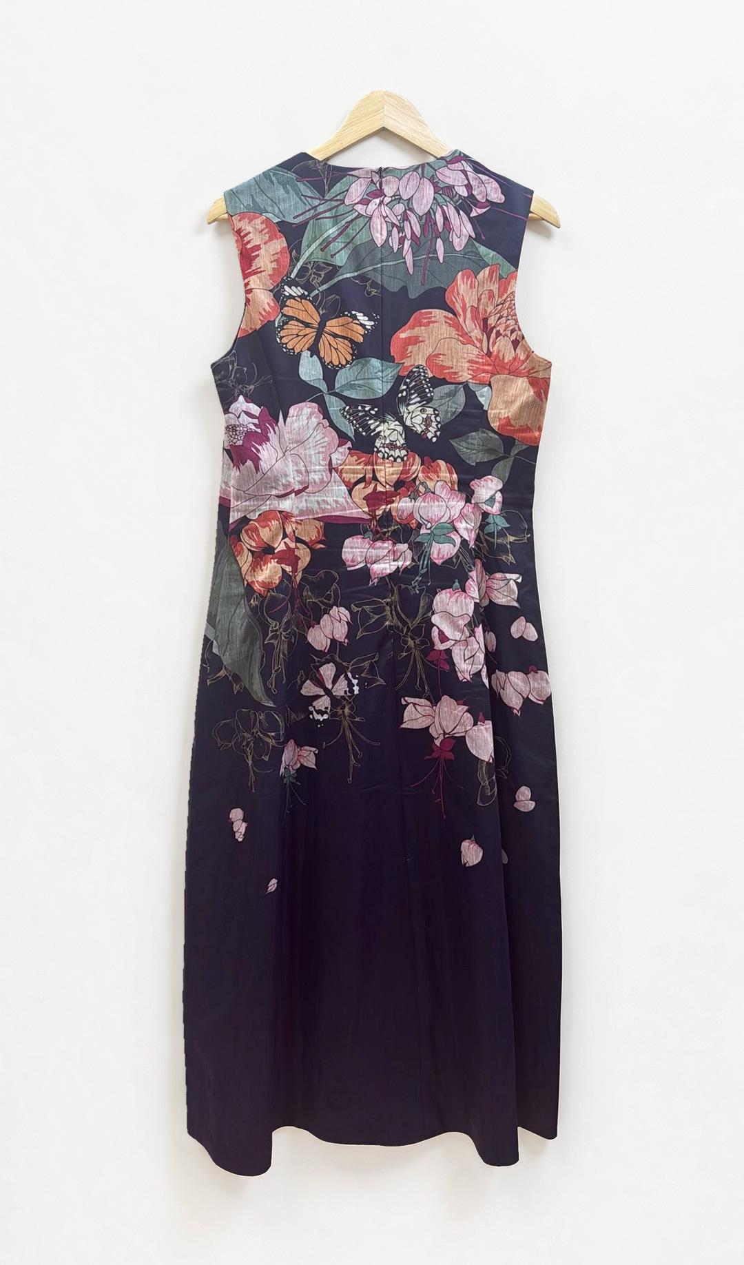 Leo Lin Navy Floral Dress 14 thumbnail 3