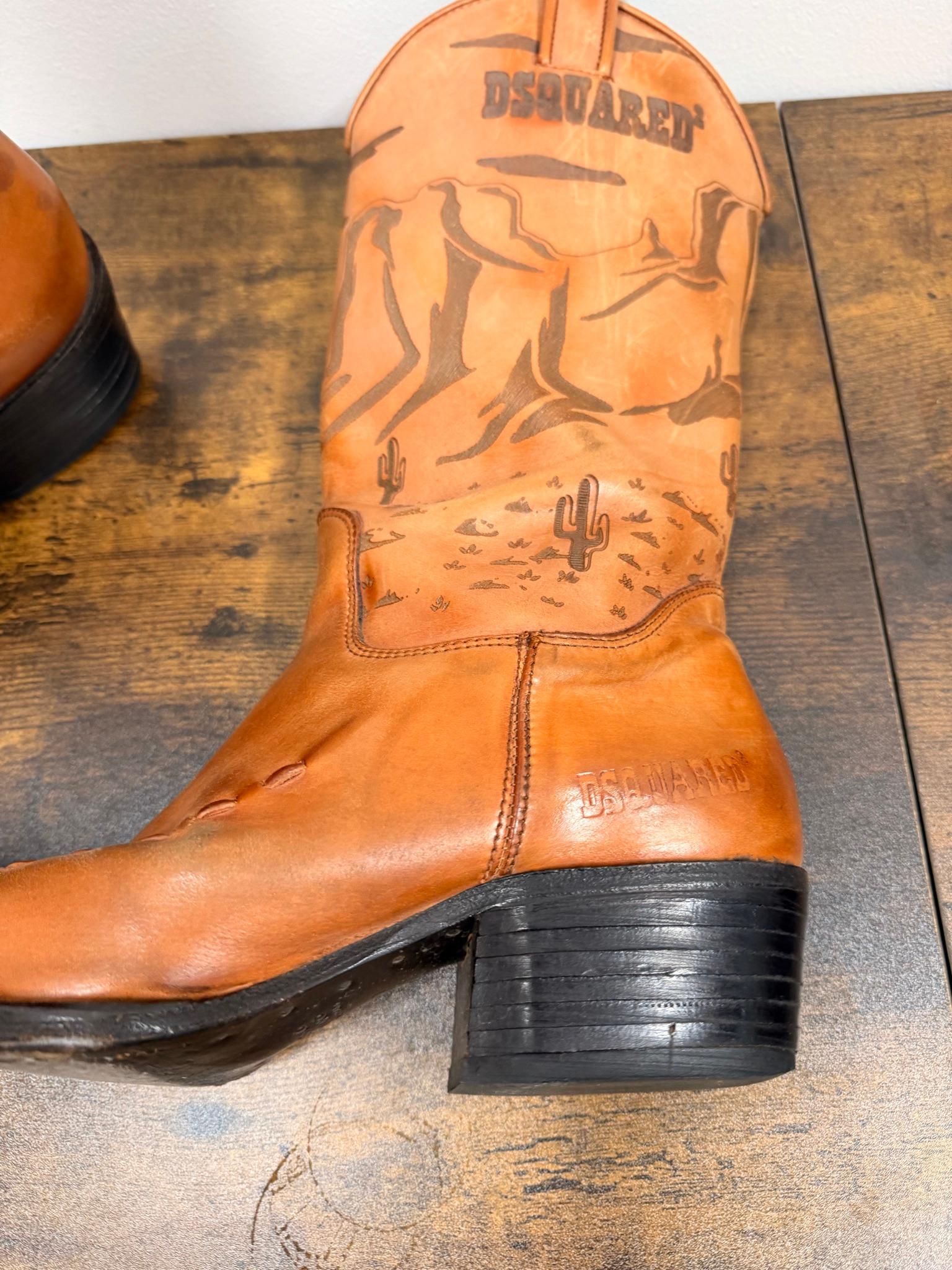 Dsquared2 Tan Leather Cowboy Boots (Size EU 41) thumbnail 3