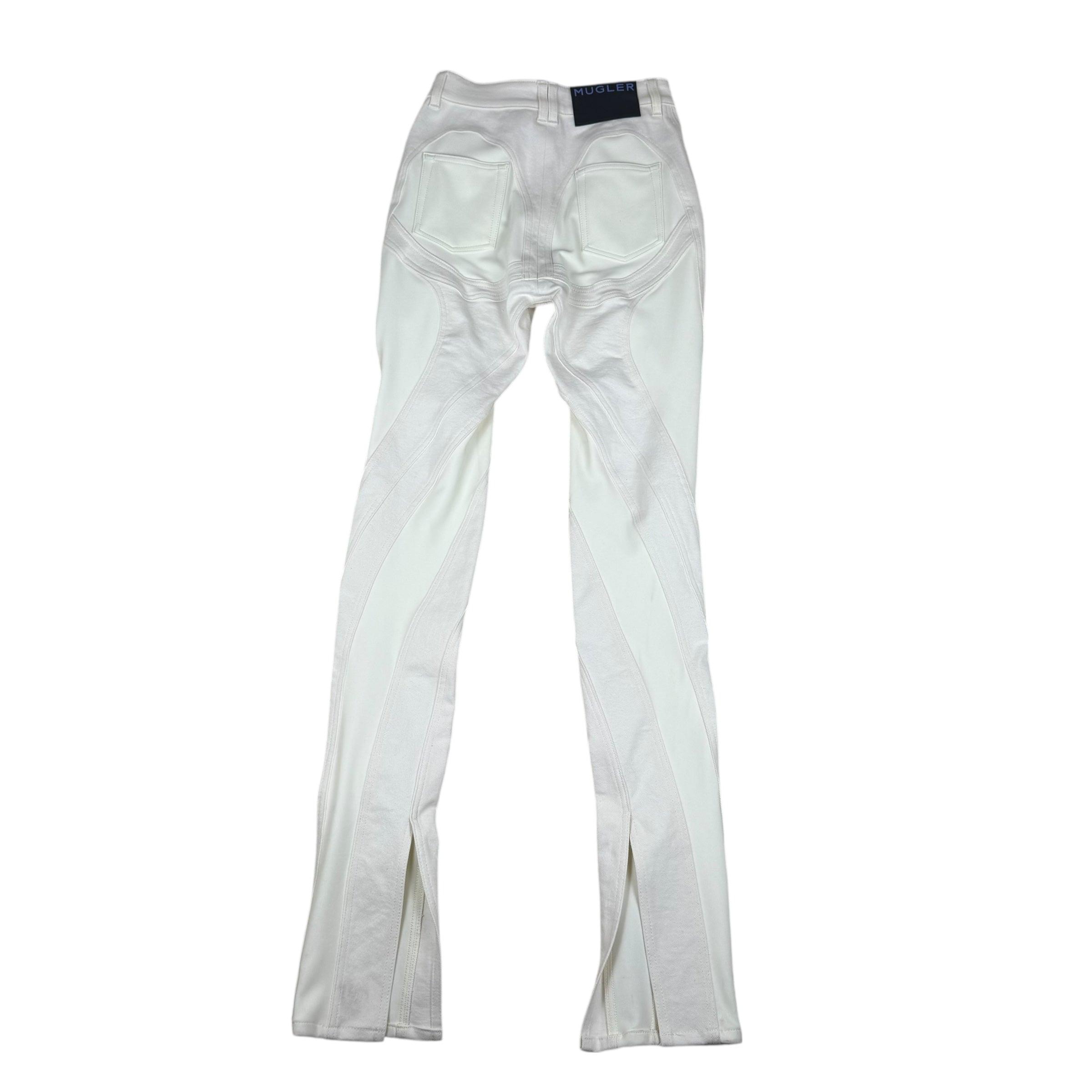 Mugler Spiral Split Skinny Jeans White  (Size 38) thumbnail 2