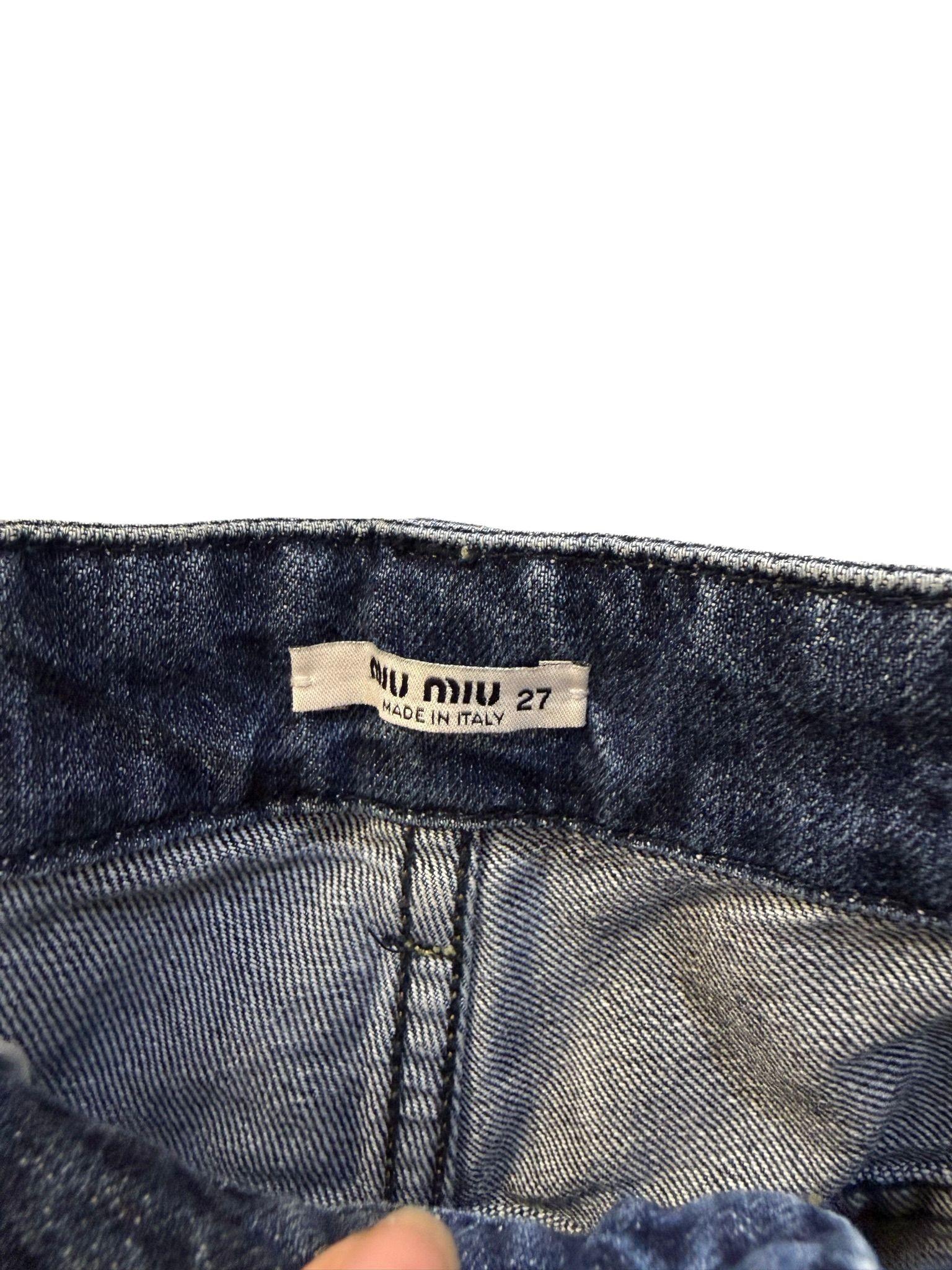 Miu Miu Blue Embellished Jeans 27 thumbnail 3